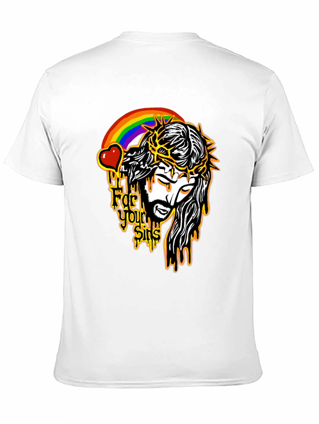 Jesus Rainbow Graphic Black T-Shirt