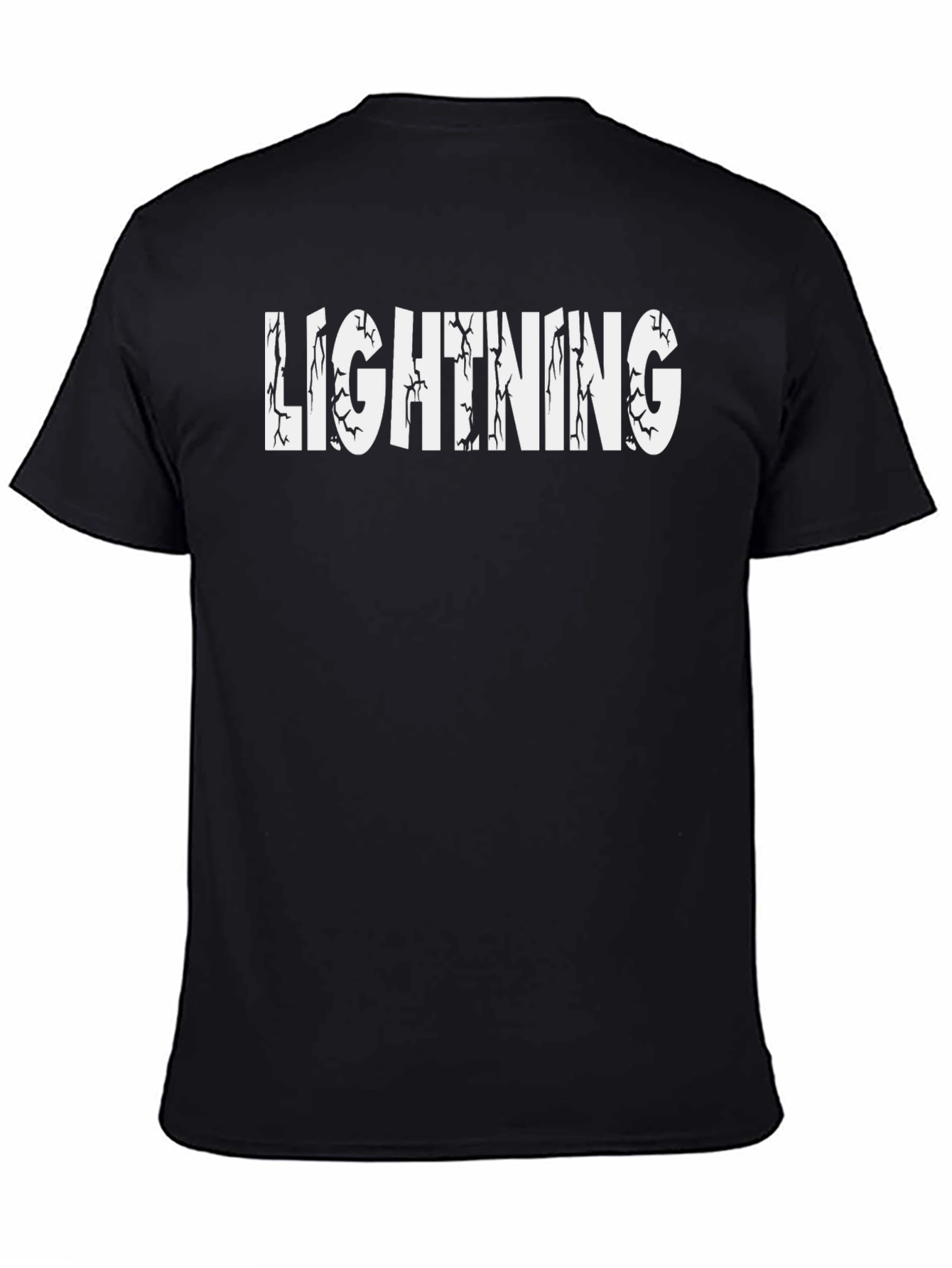 Lightning Graphic Print T-Shirt - Black