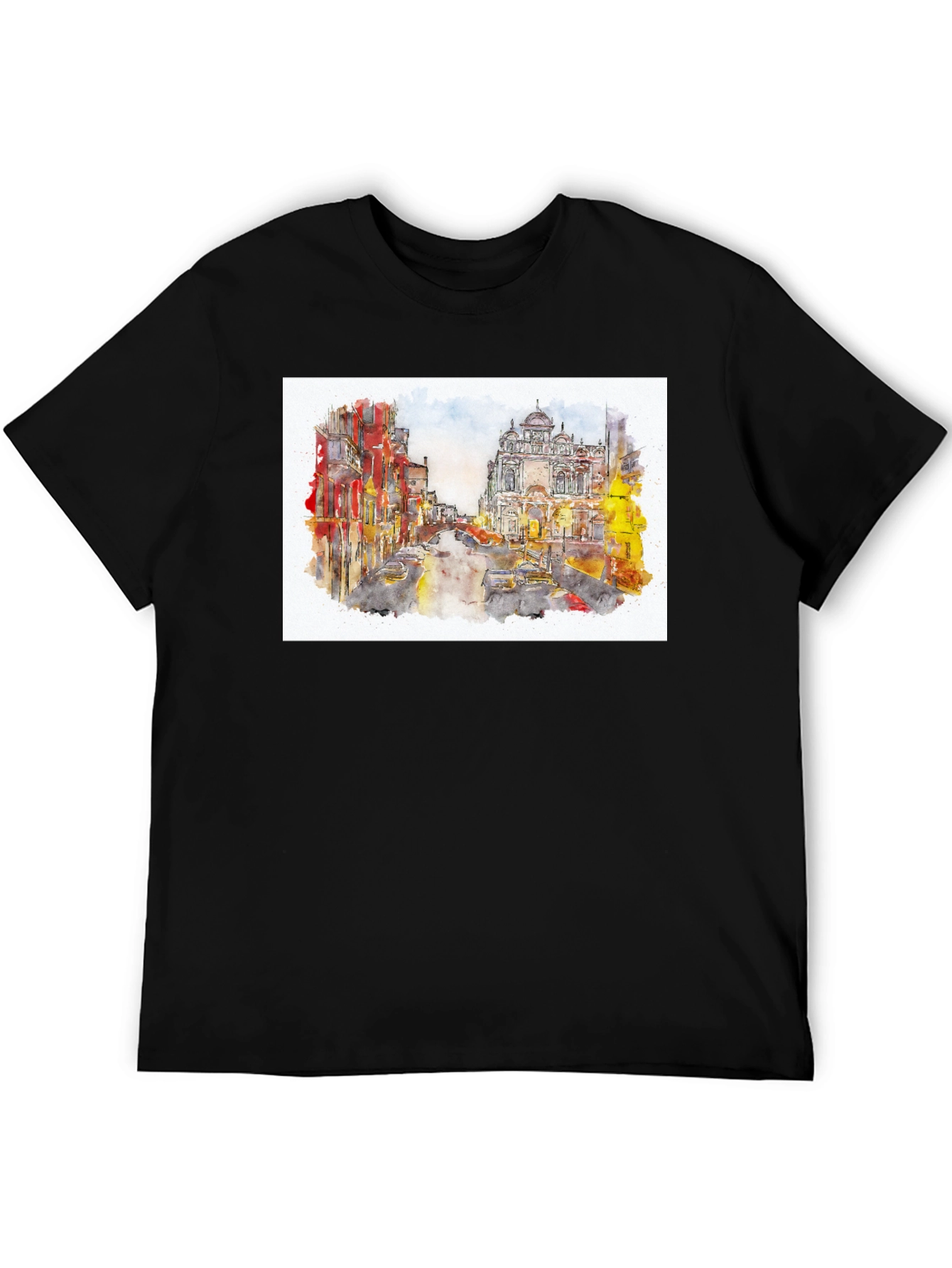 Watercolor Cityscape Graphic T-Shirt
