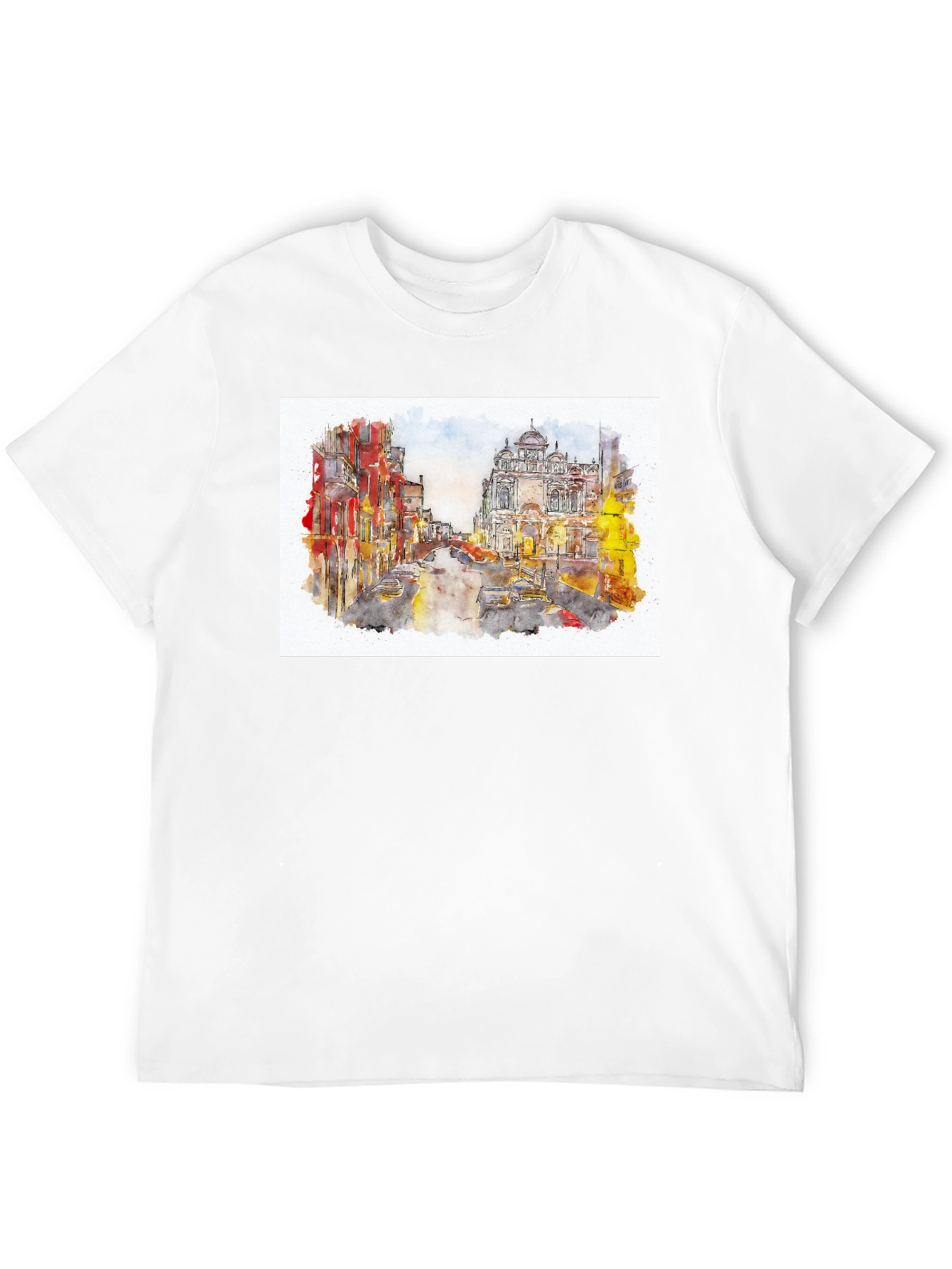 Watercolor Cityscape Graphic T-Shirt