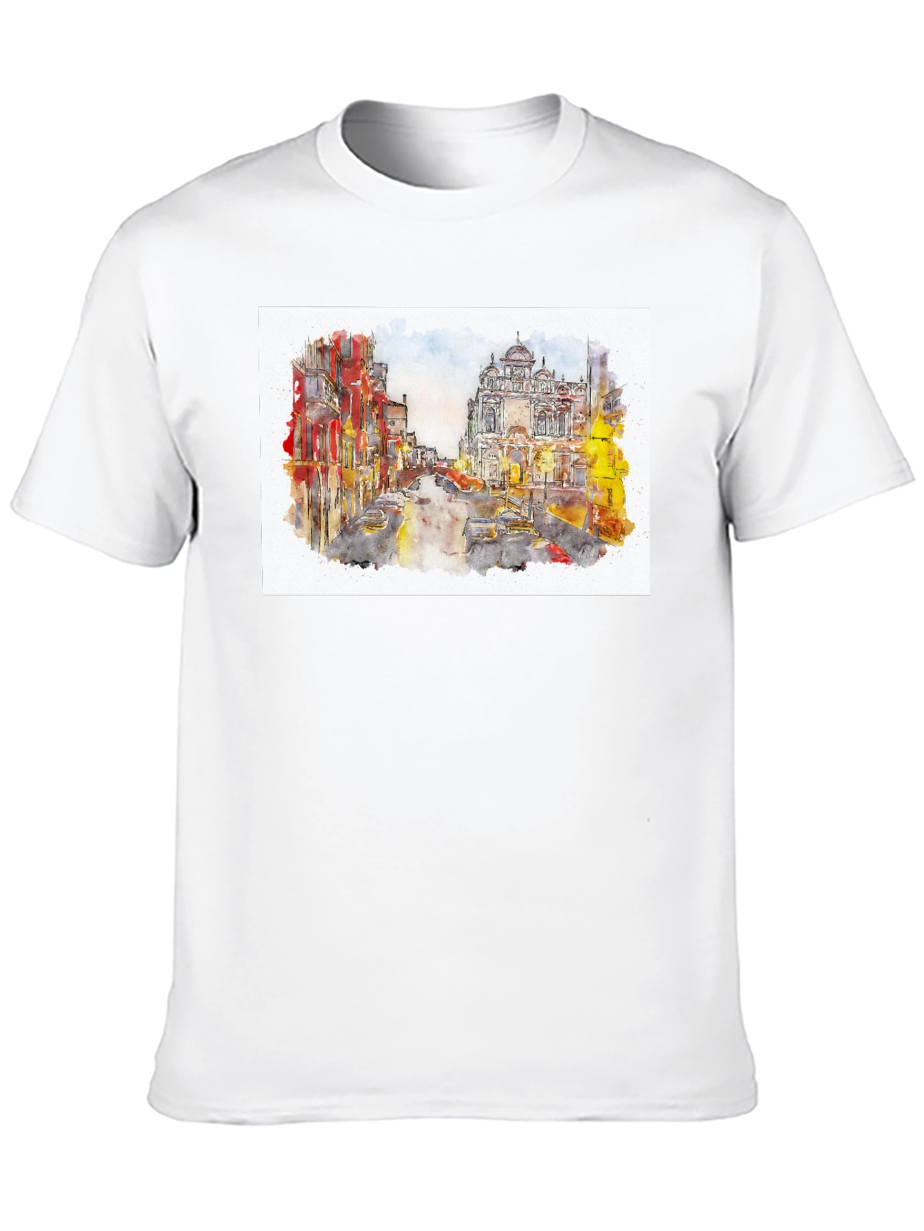 Watercolor Cityscape Graphic T-Shirt