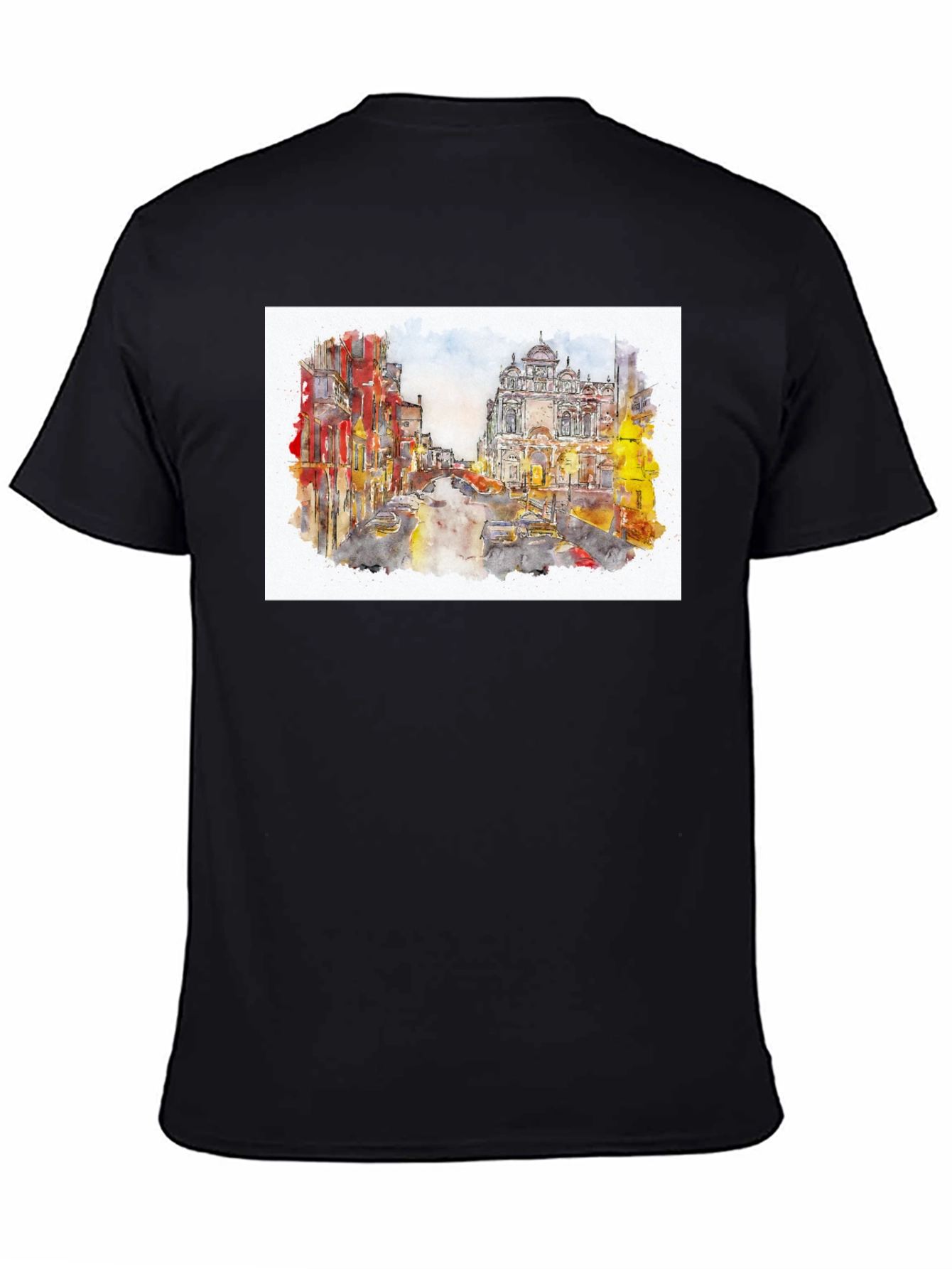 Watercolor Cityscape Graphic T-Shirt