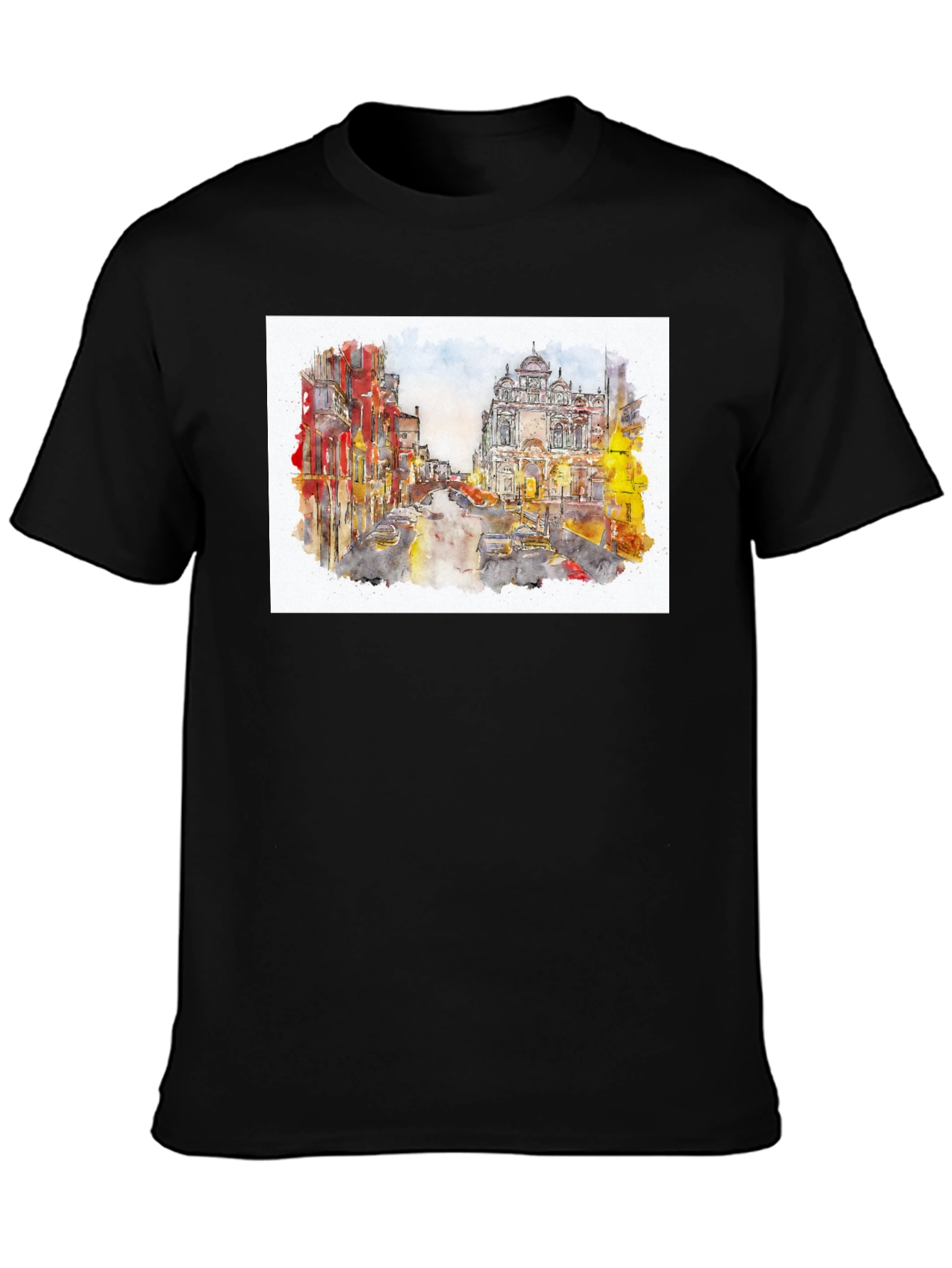 Watercolor Cityscape Graphic T-Shirt