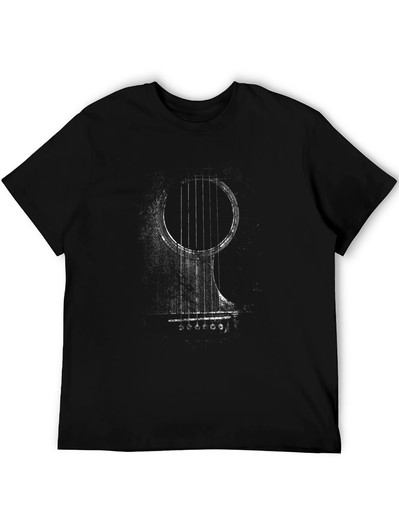 Guitar Print Black T-Shirt