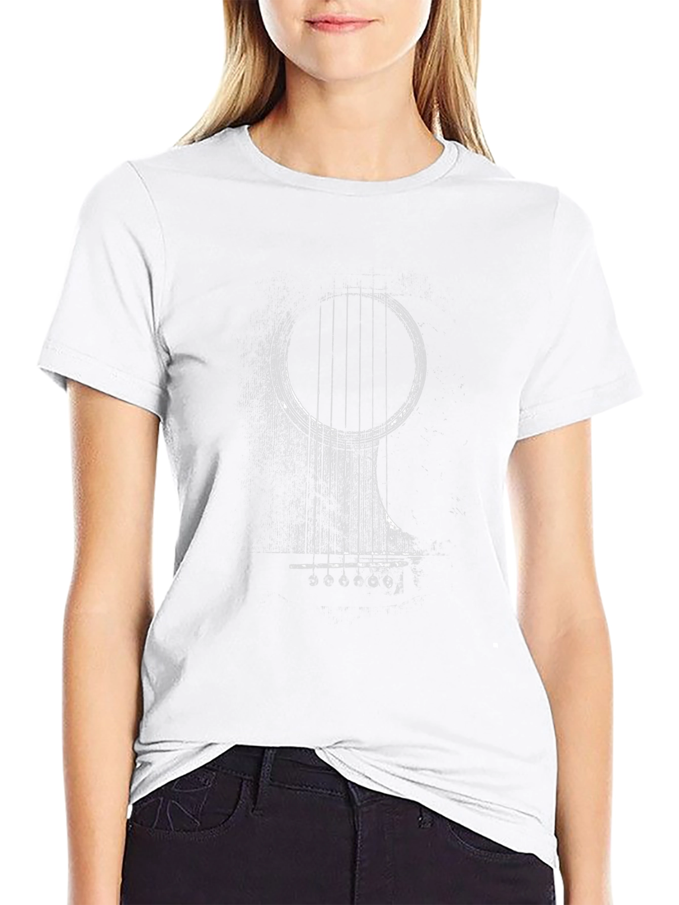 Guitar Print Black T-Shirt