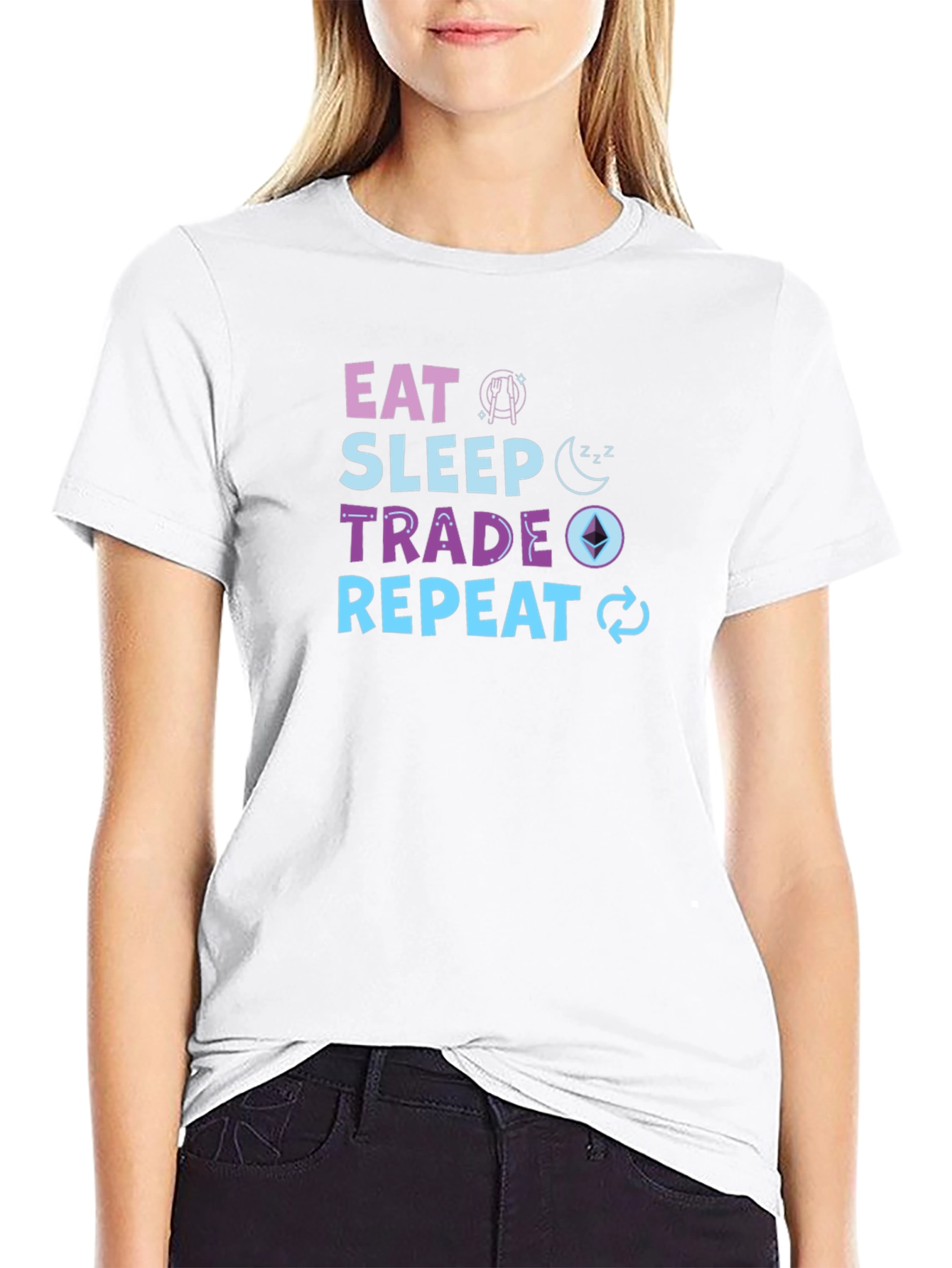Eat Sleep Trade Repeat Black T-Shirt