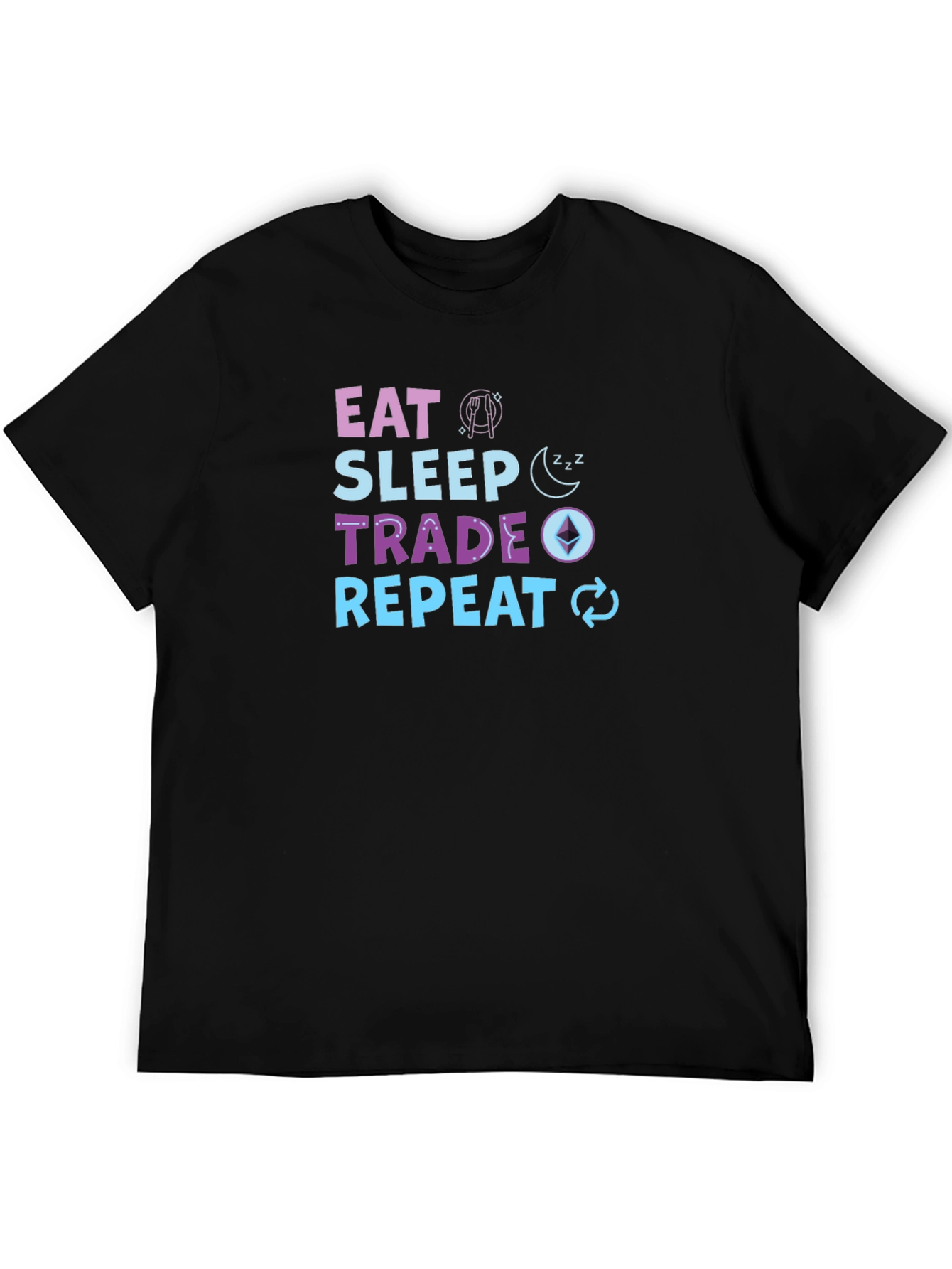 Eat Sleep Trade Repeat Black T-Shirt