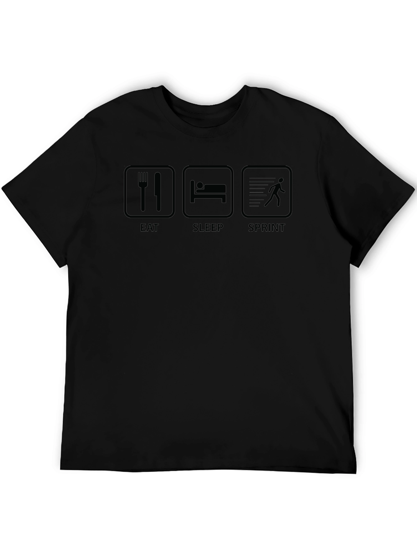 Eat Sleep Sprint Black Graphic Tee