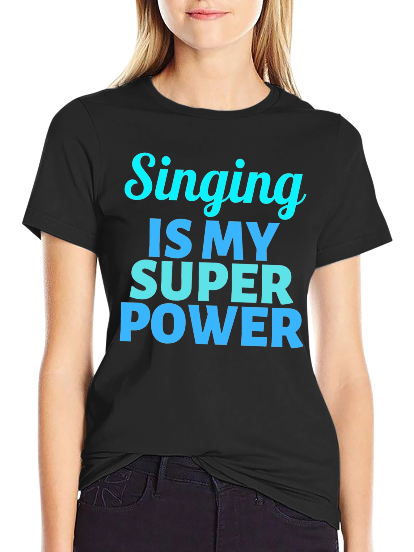 Singing is My Super Power Black T-Shirt