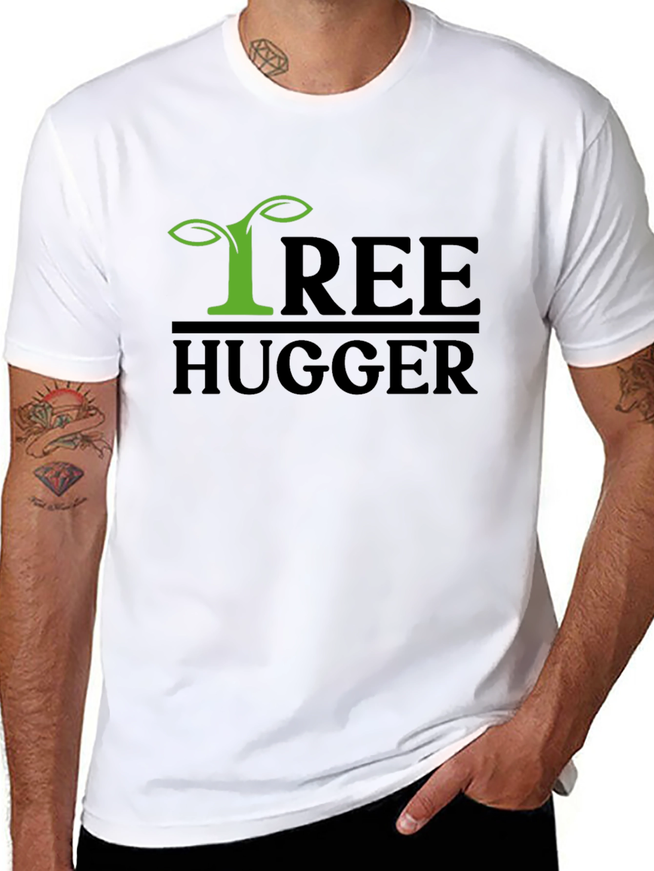 Tree Hugger Graphic Tee - Eco-Friendly Statement Shirt