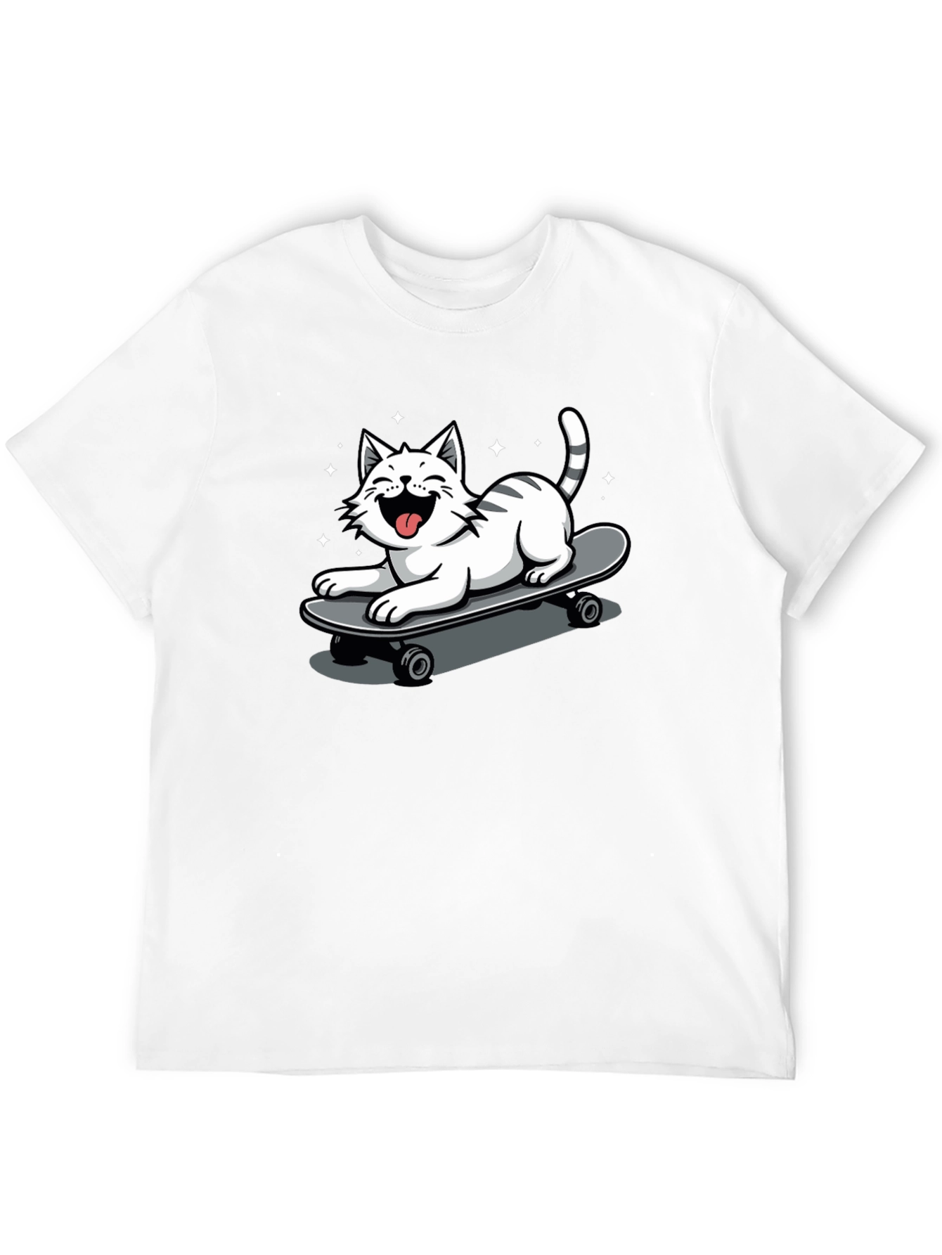 Skateboarding Cat Graphic Tee