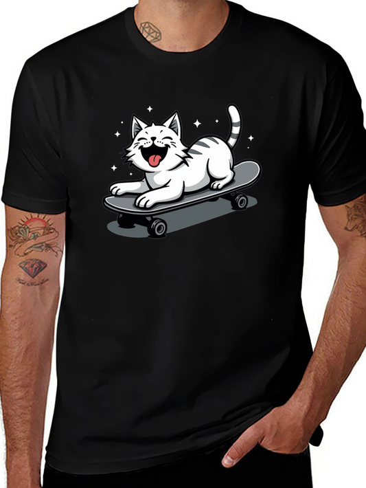 Skateboarding Cat Graphic Tee
