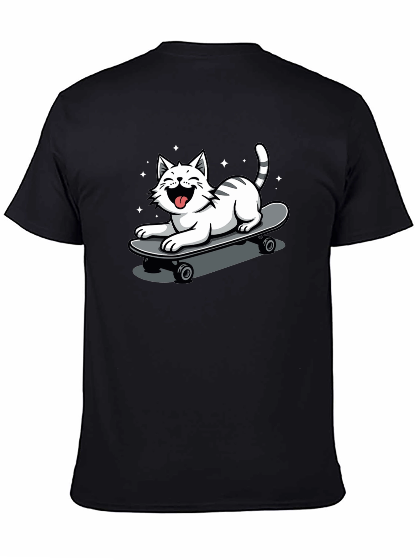 Skateboarding Cat Graphic Tee
