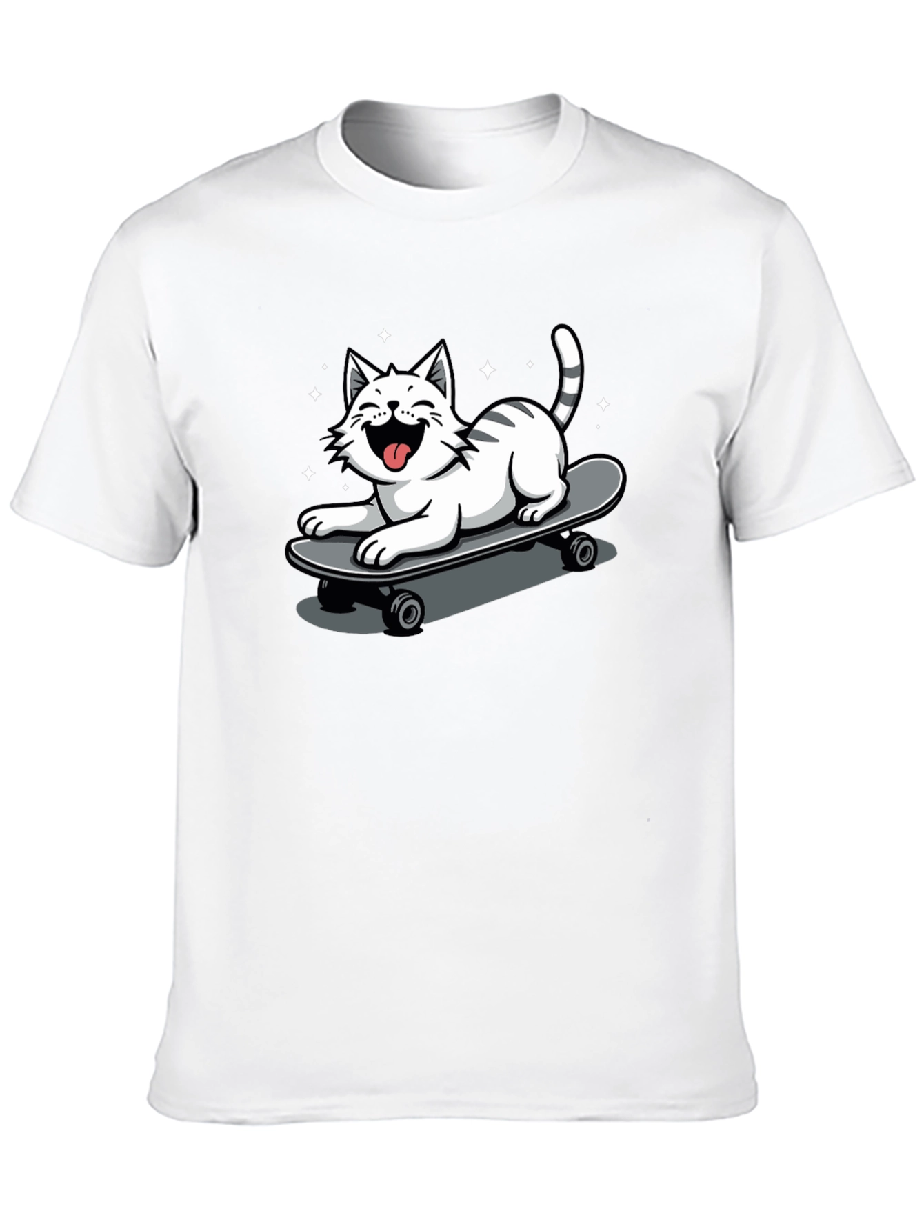 Skateboarding Cat Graphic Tee
