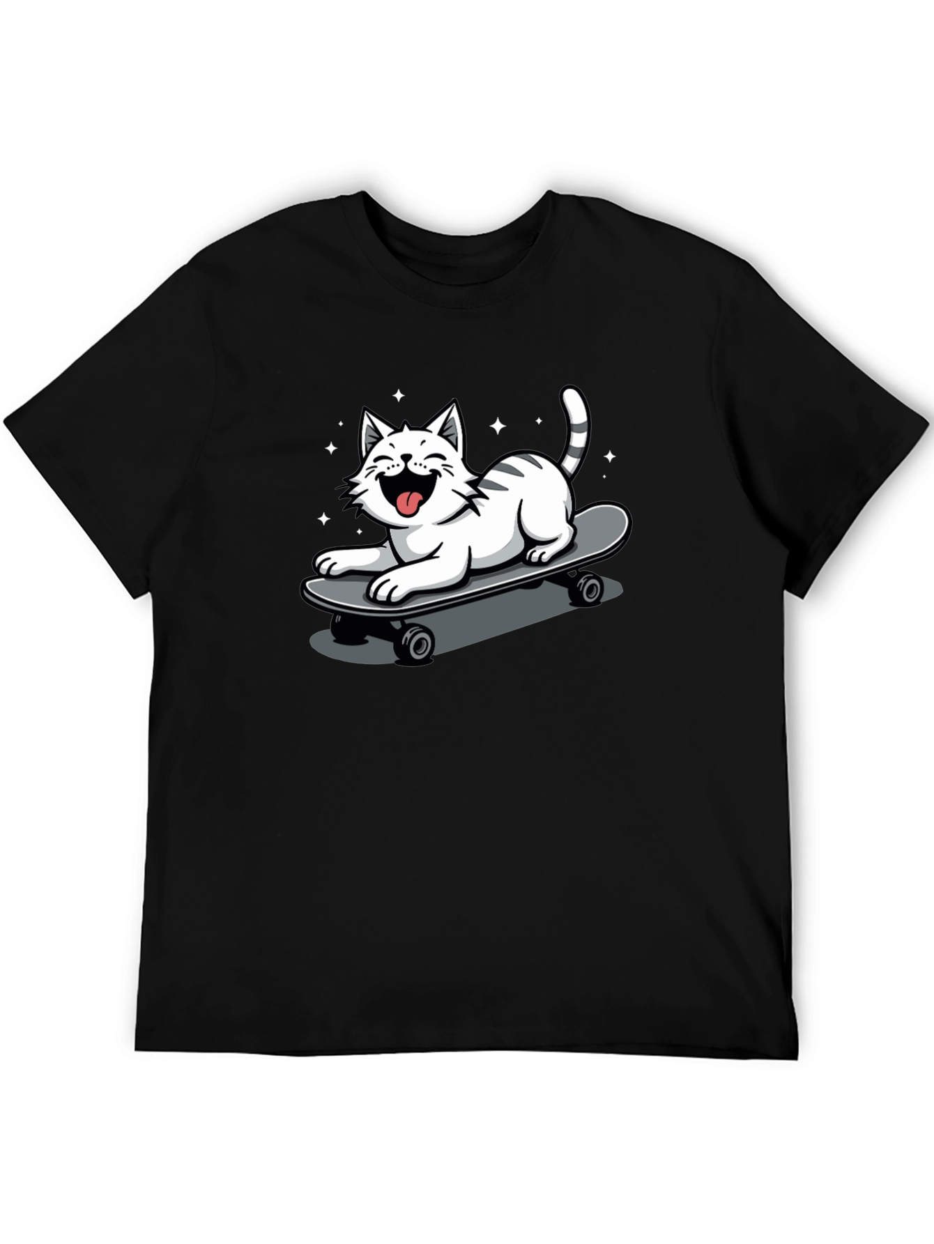 Skateboarding Cat Graphic Tee