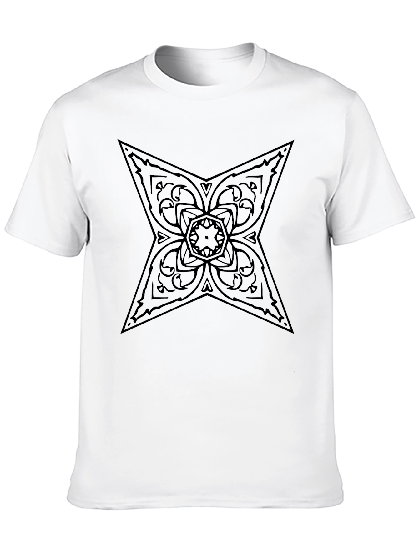 Ornate Star Graphic Black T-Shirt