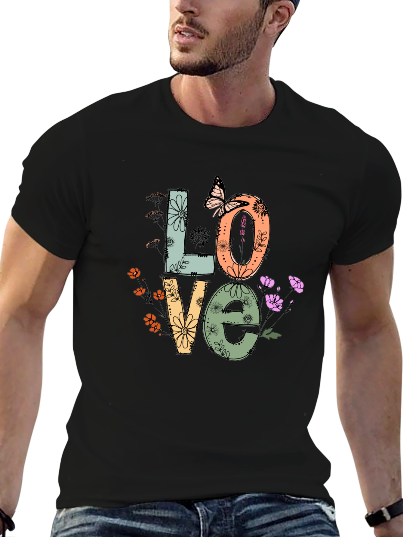 Floral Love Graphic T-Shirt - Trendy Design