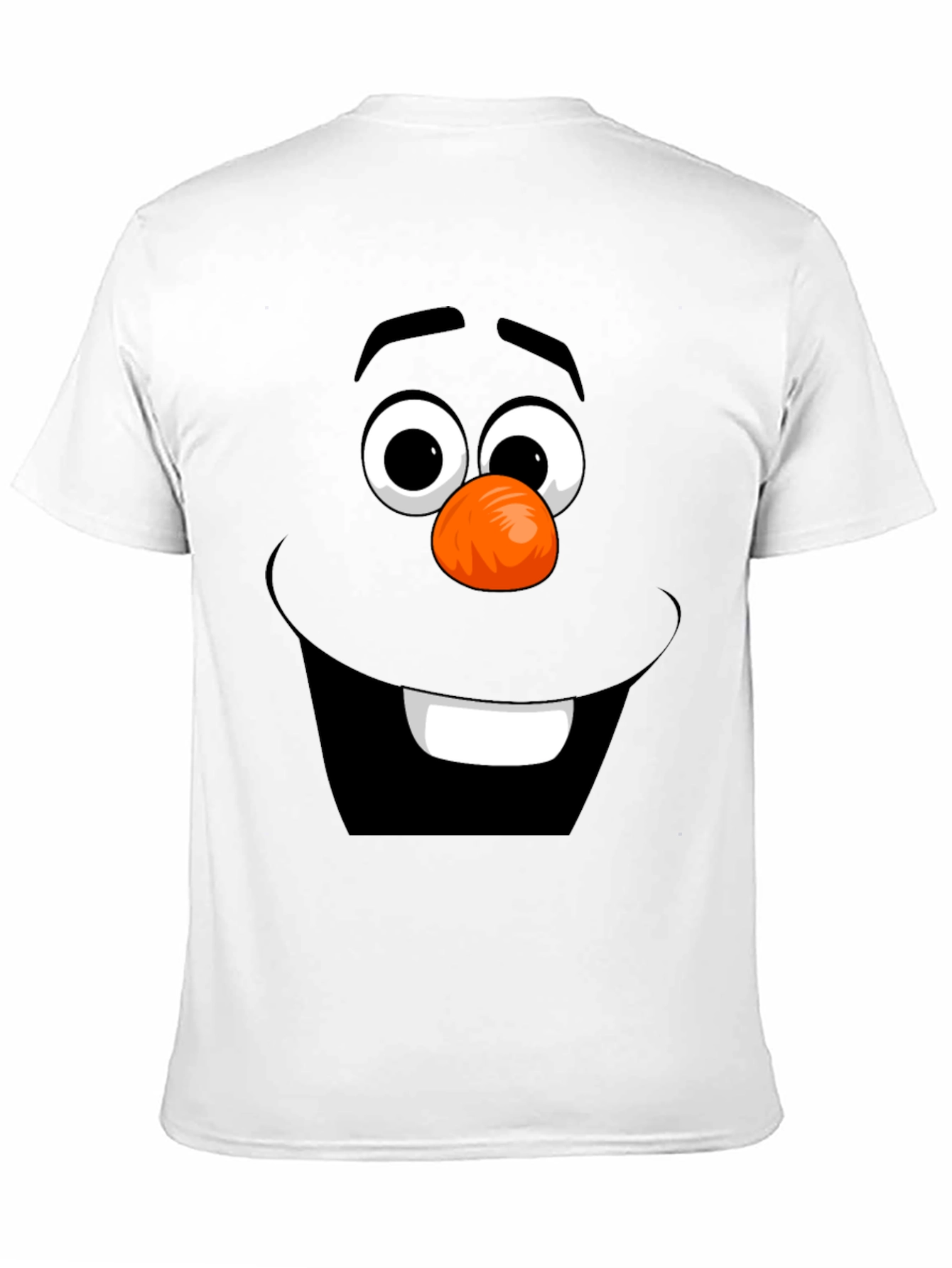 Funny Cartoon Face Graphic Tee - Black Cotton T-Shirt