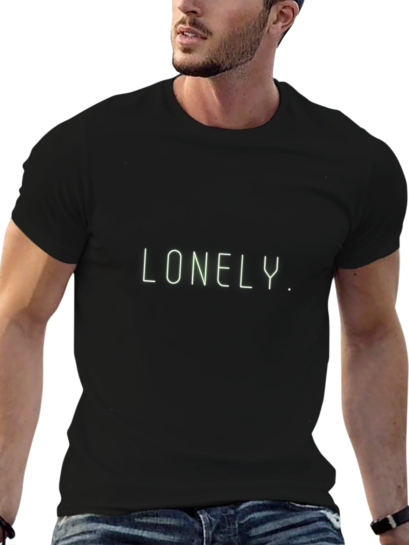 Lonely Graphic Tee - Modern Black T-Shirt