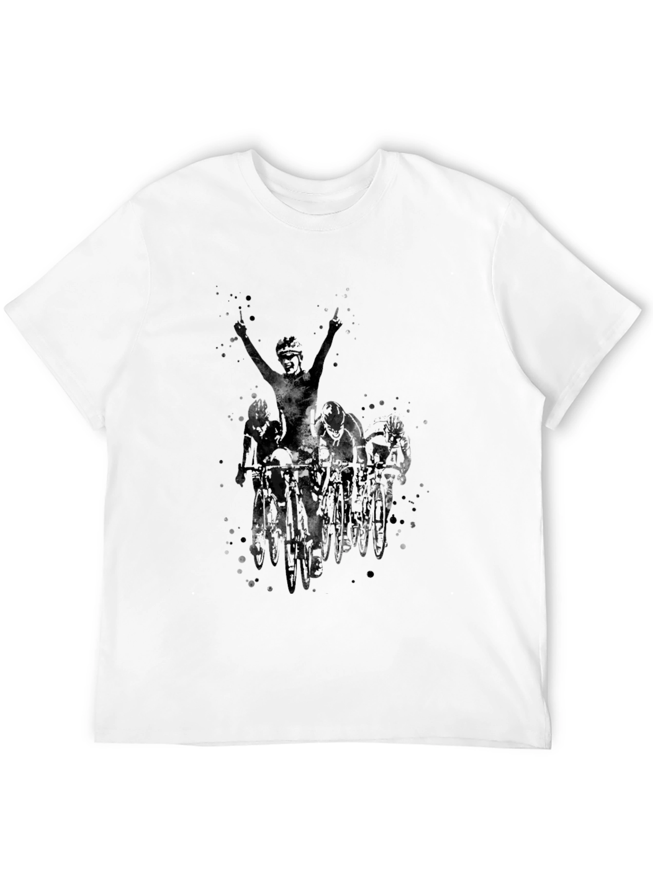 Mens Black Cycling Graphic T-Shirt