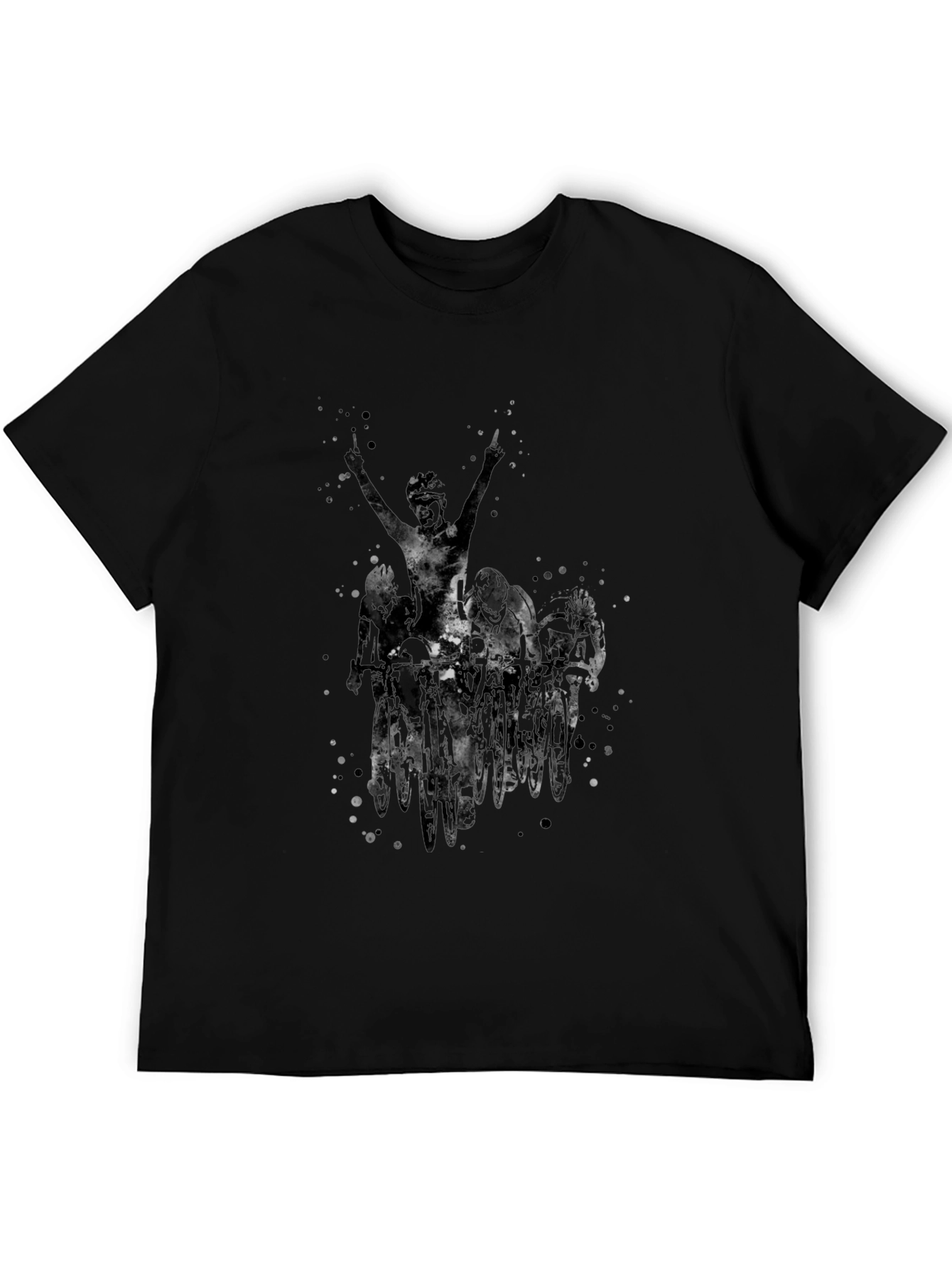 Mens Black Cycling Graphic T-Shirt