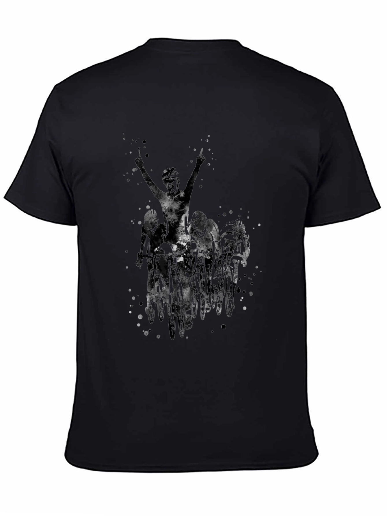 Mens Black Cycling Graphic T-Shirt