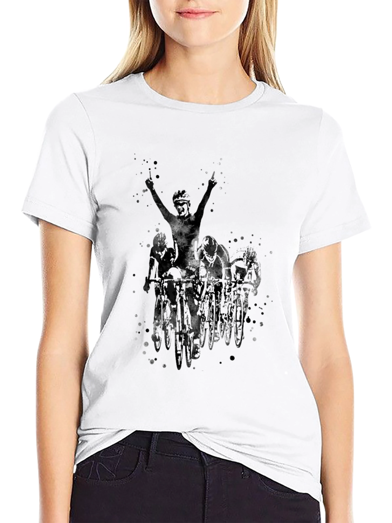 Mens Black Cycling Graphic T-Shirt