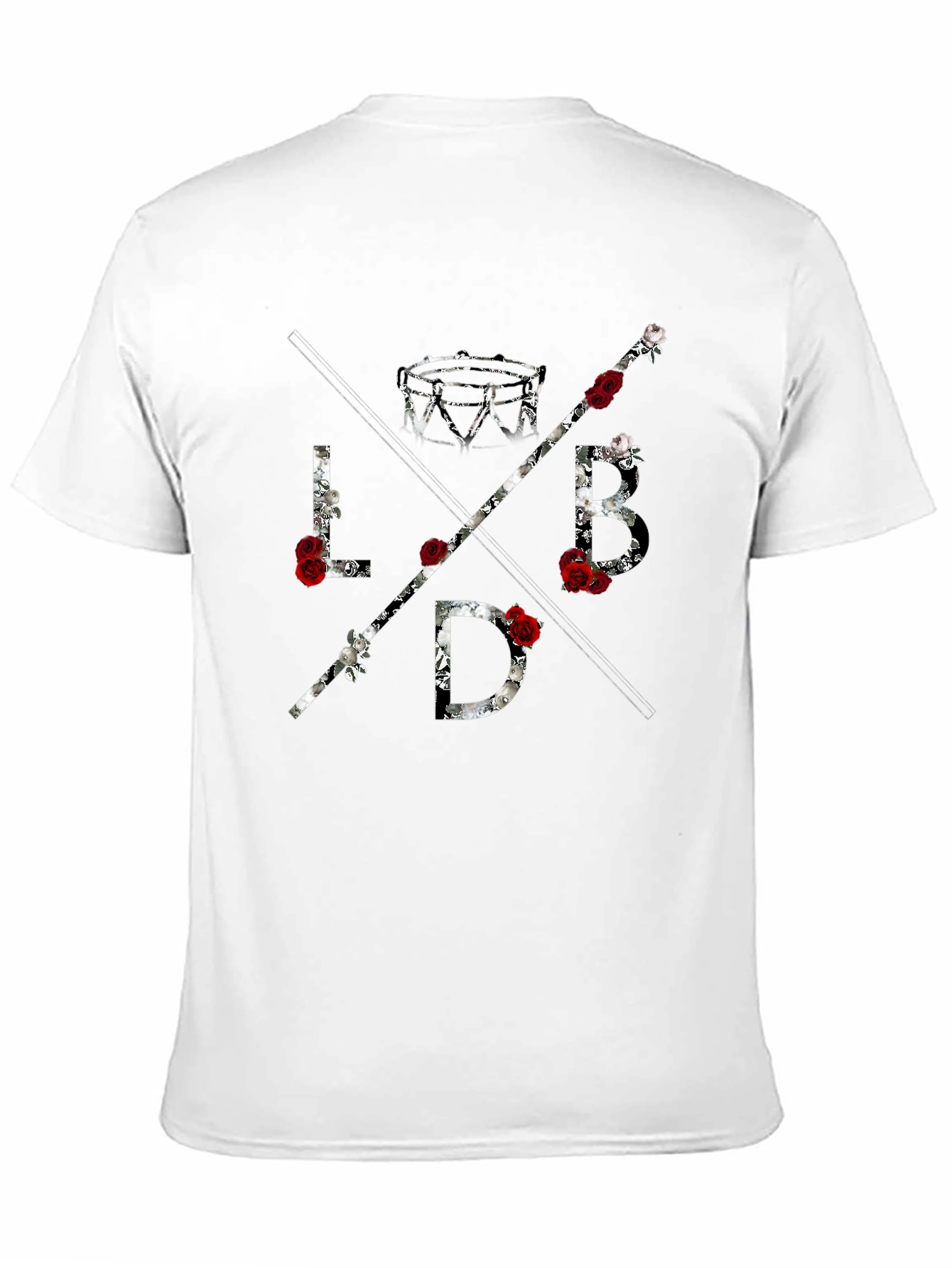 LBD Roses Graphic Tee - Mens Black Cotton T-Shirt