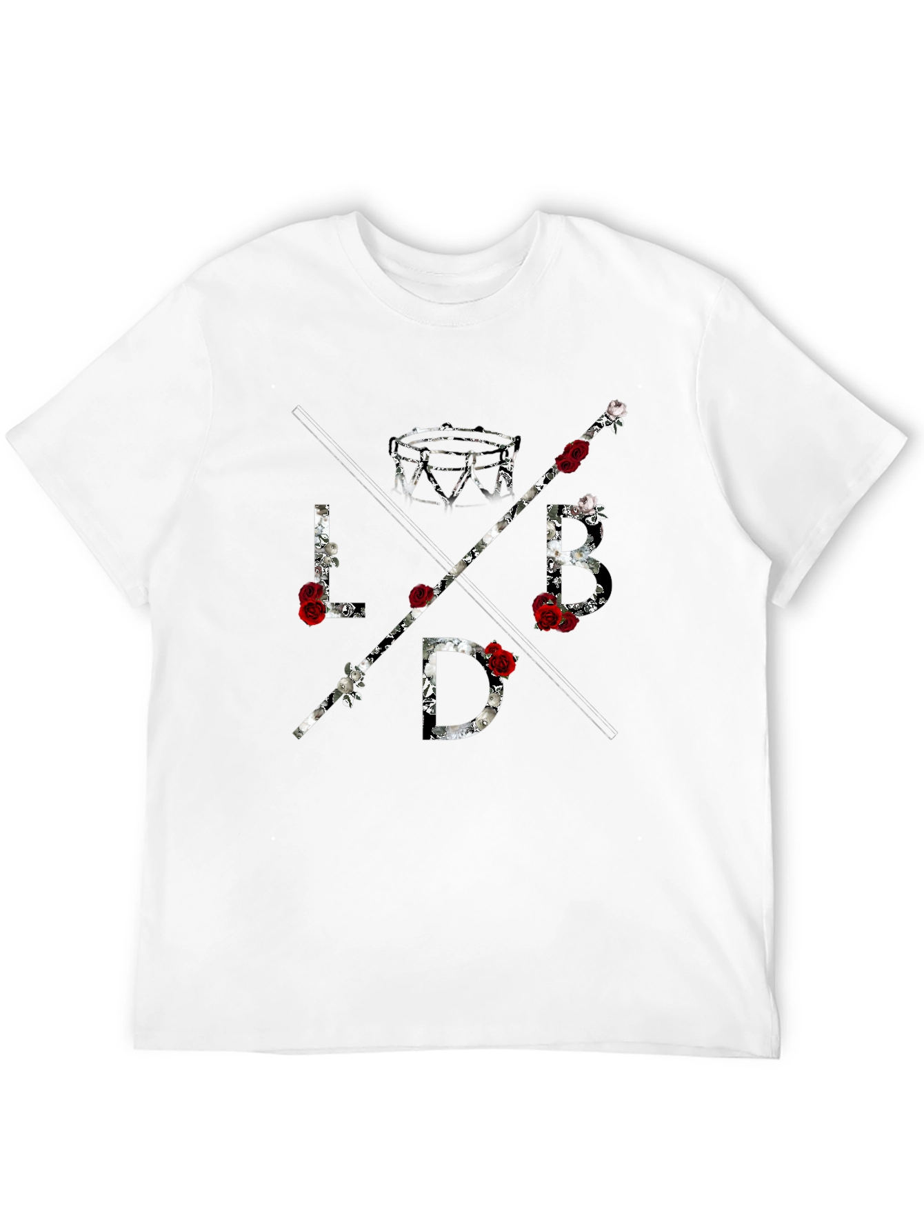 LBD Roses Graphic Tee - Mens Black Cotton T-Shirt