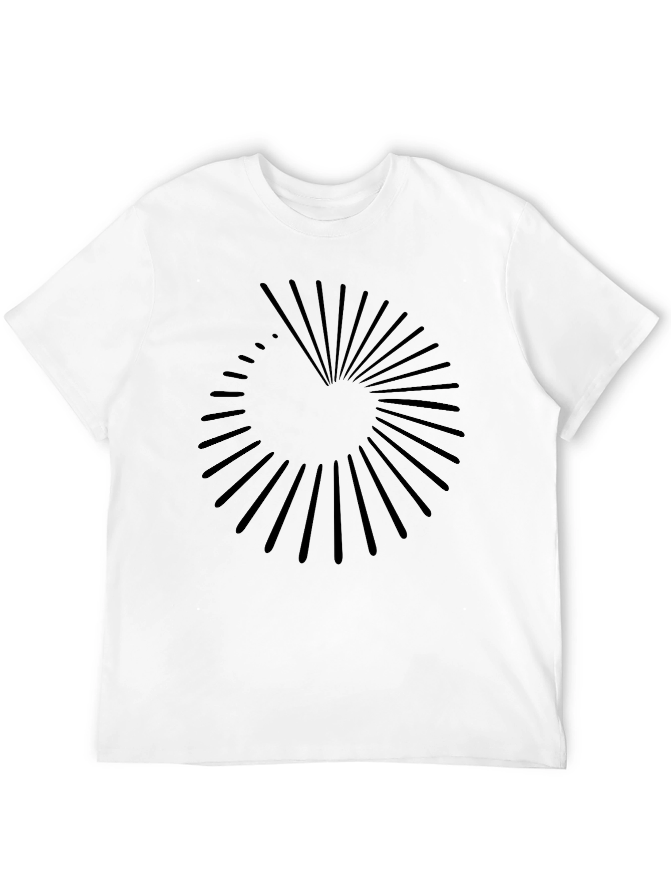 Modern Black Ray Design Tee - Stylish Casual Wear