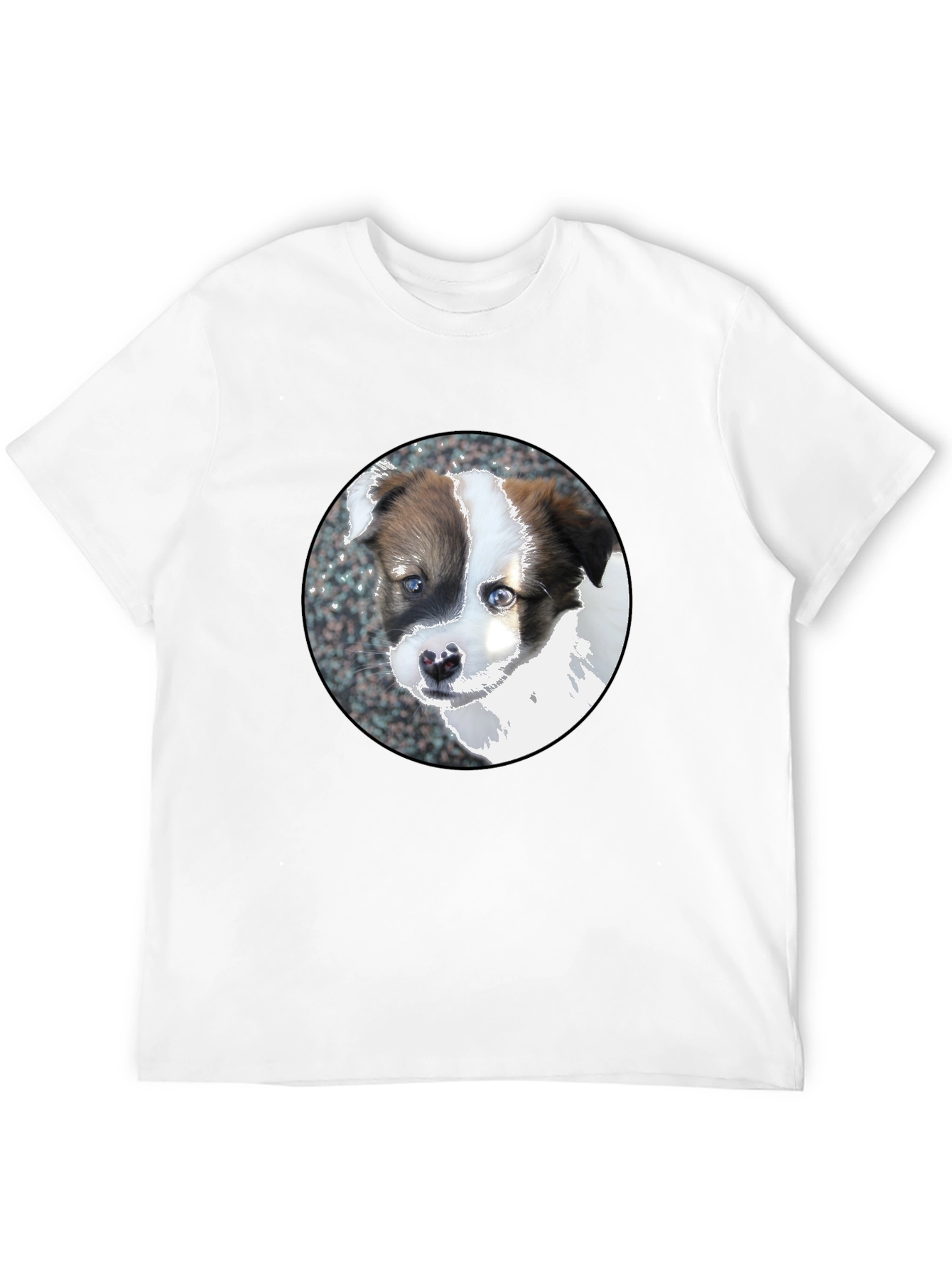 Cute Puppy Dog Graphic Black T-Shirt
