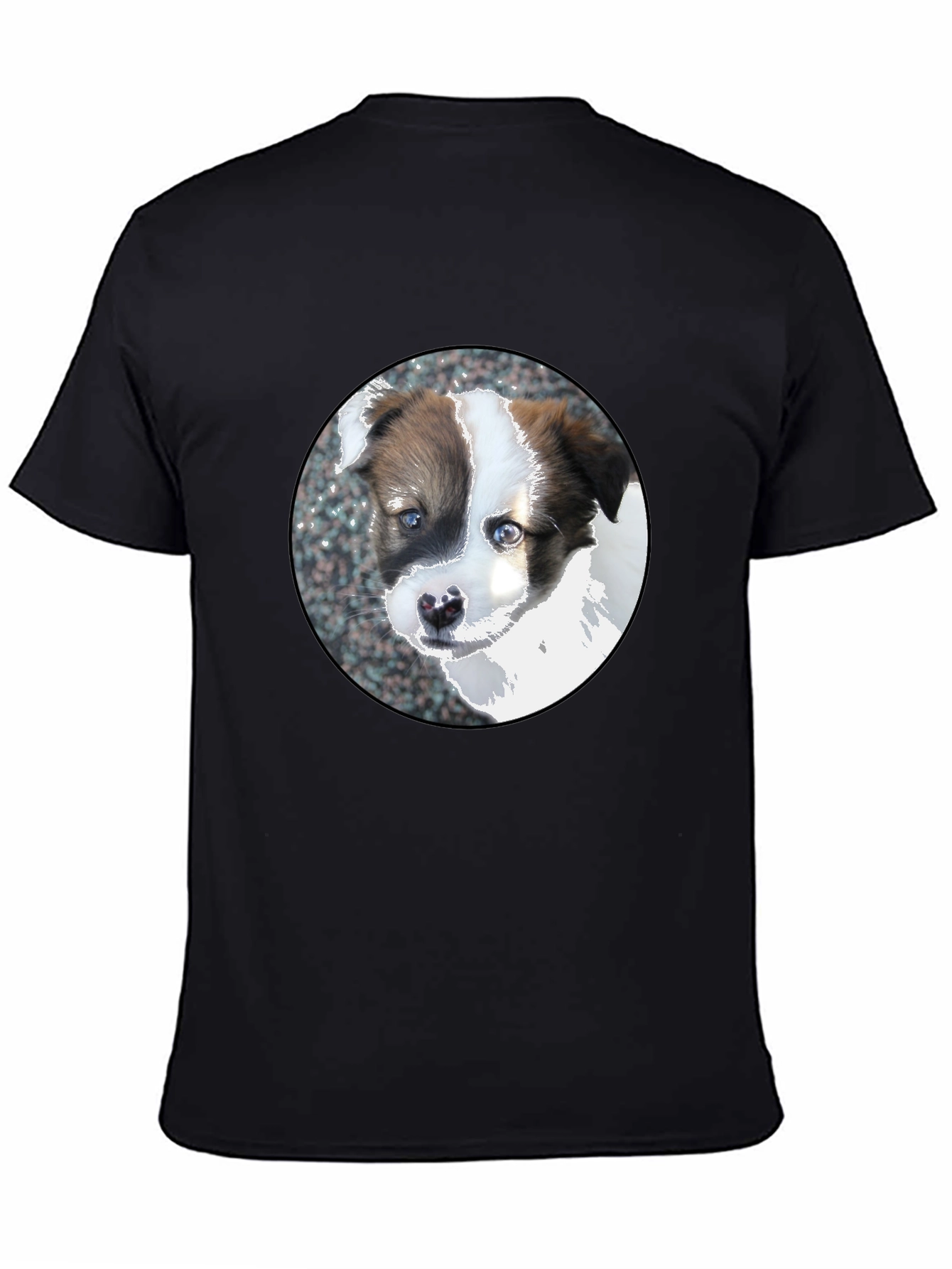 Cute Puppy Dog Graphic Black T-Shirt