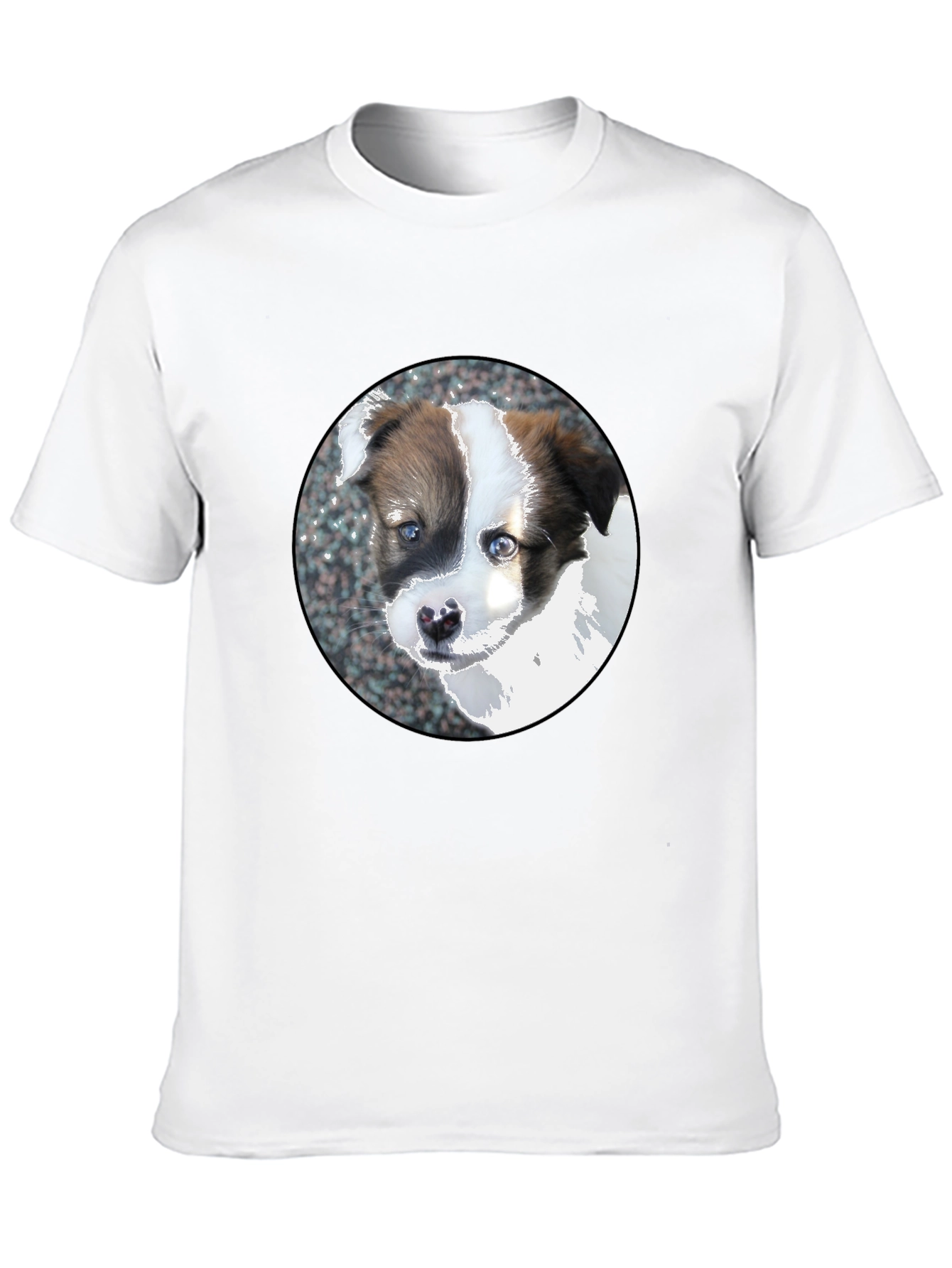 Cute Puppy Dog Graphic Black T-Shirt