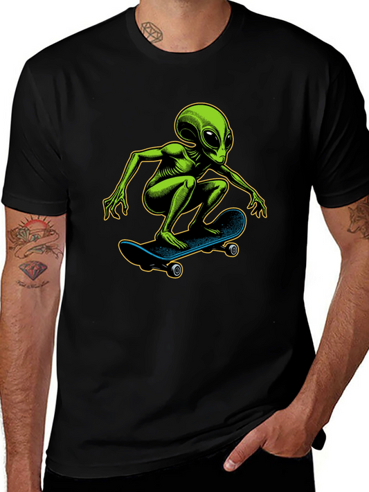 Alien Skateboarder Graphic T-Shirt