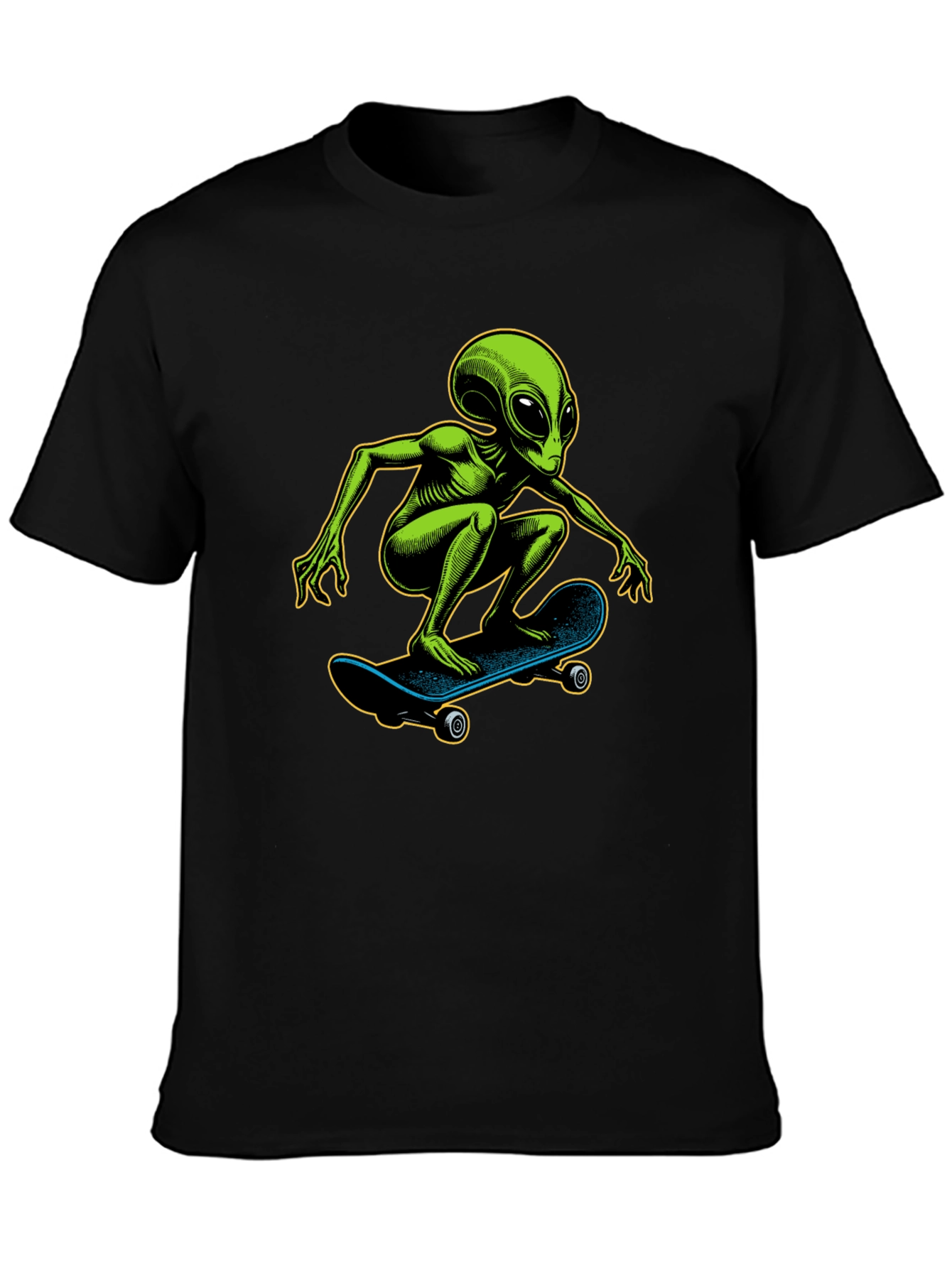 Alien Skateboarder Graphic T-Shirt