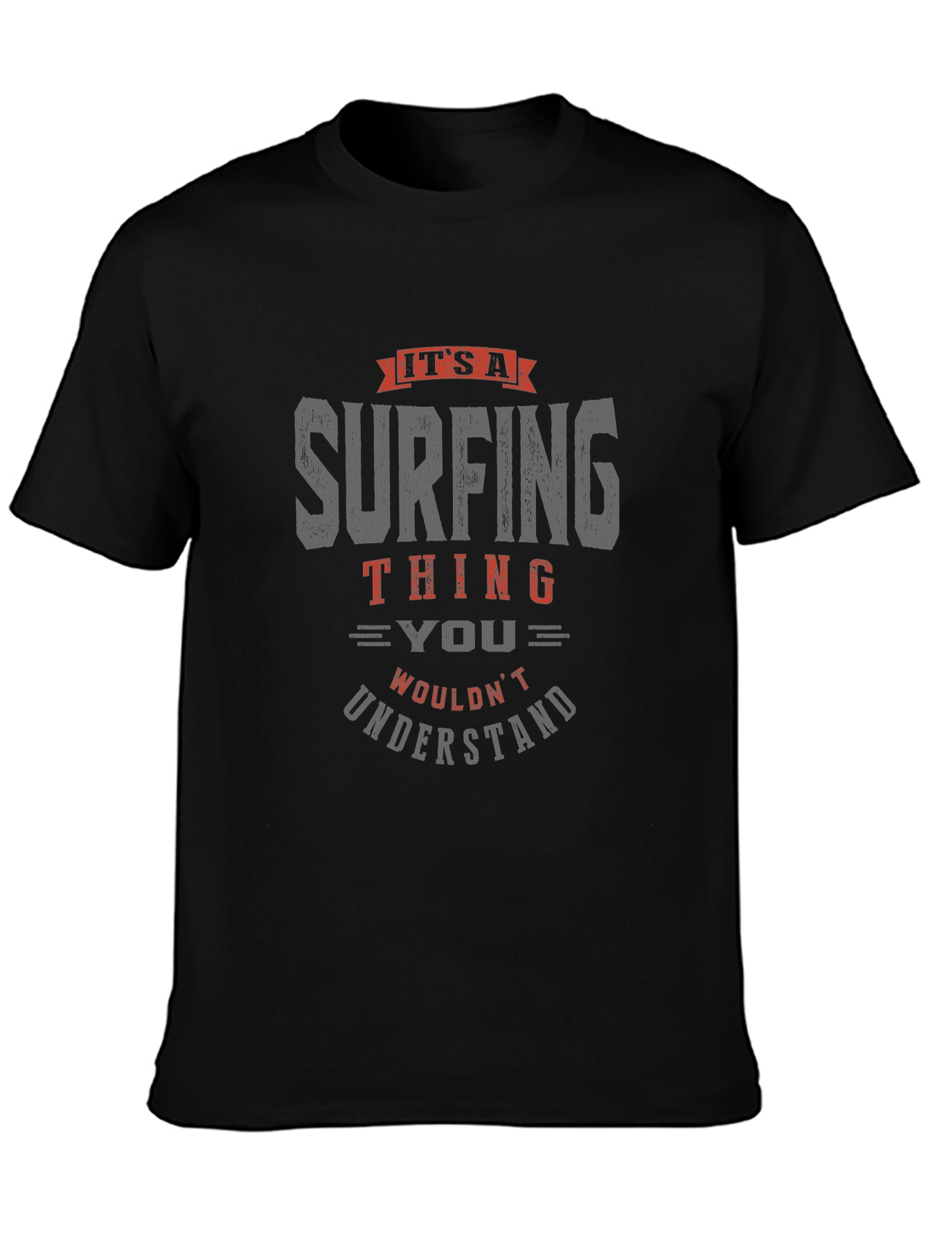 Surfing Thing Graphic Tee - Mens Black Cotton T-Shirt