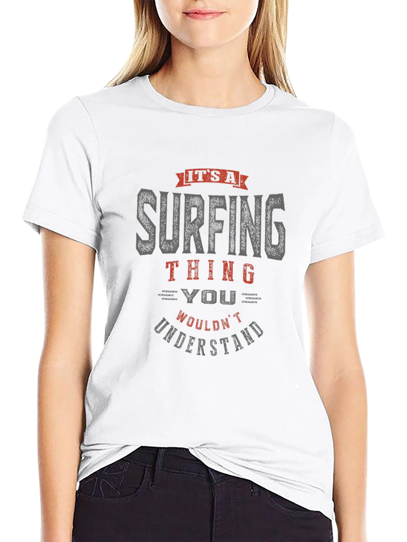 Surfing Thing Graphic Tee - Mens Black Cotton T-Shirt