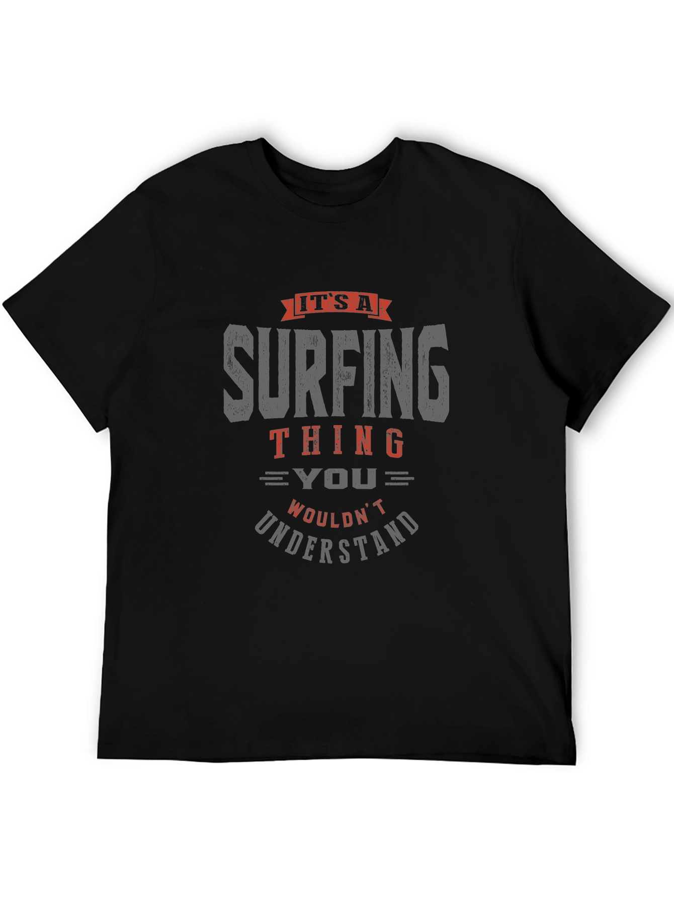 Surfing Thing Graphic Tee - Mens Black Cotton T-Shirt