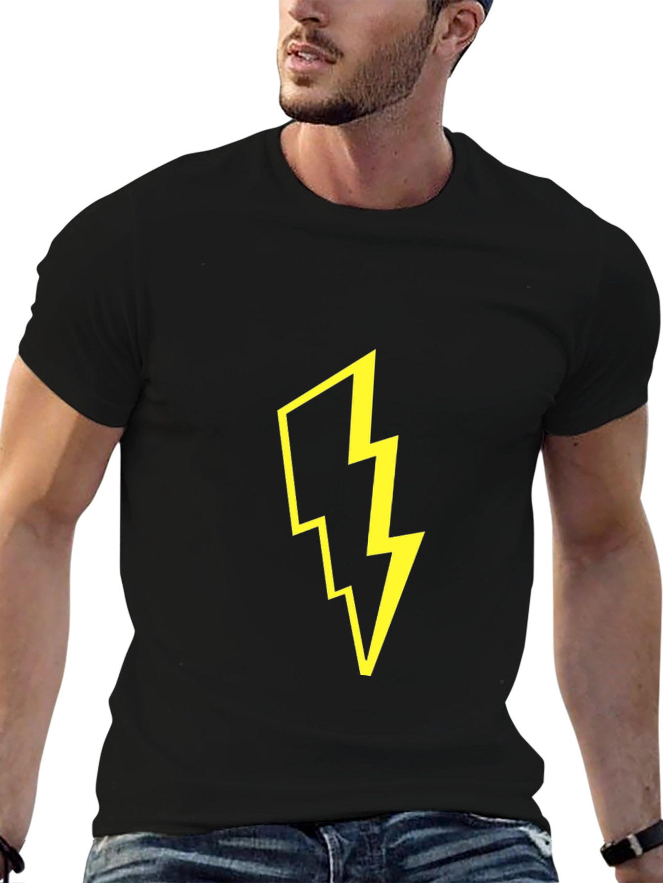 Lightning Bolt Graphic Black T-Shirt