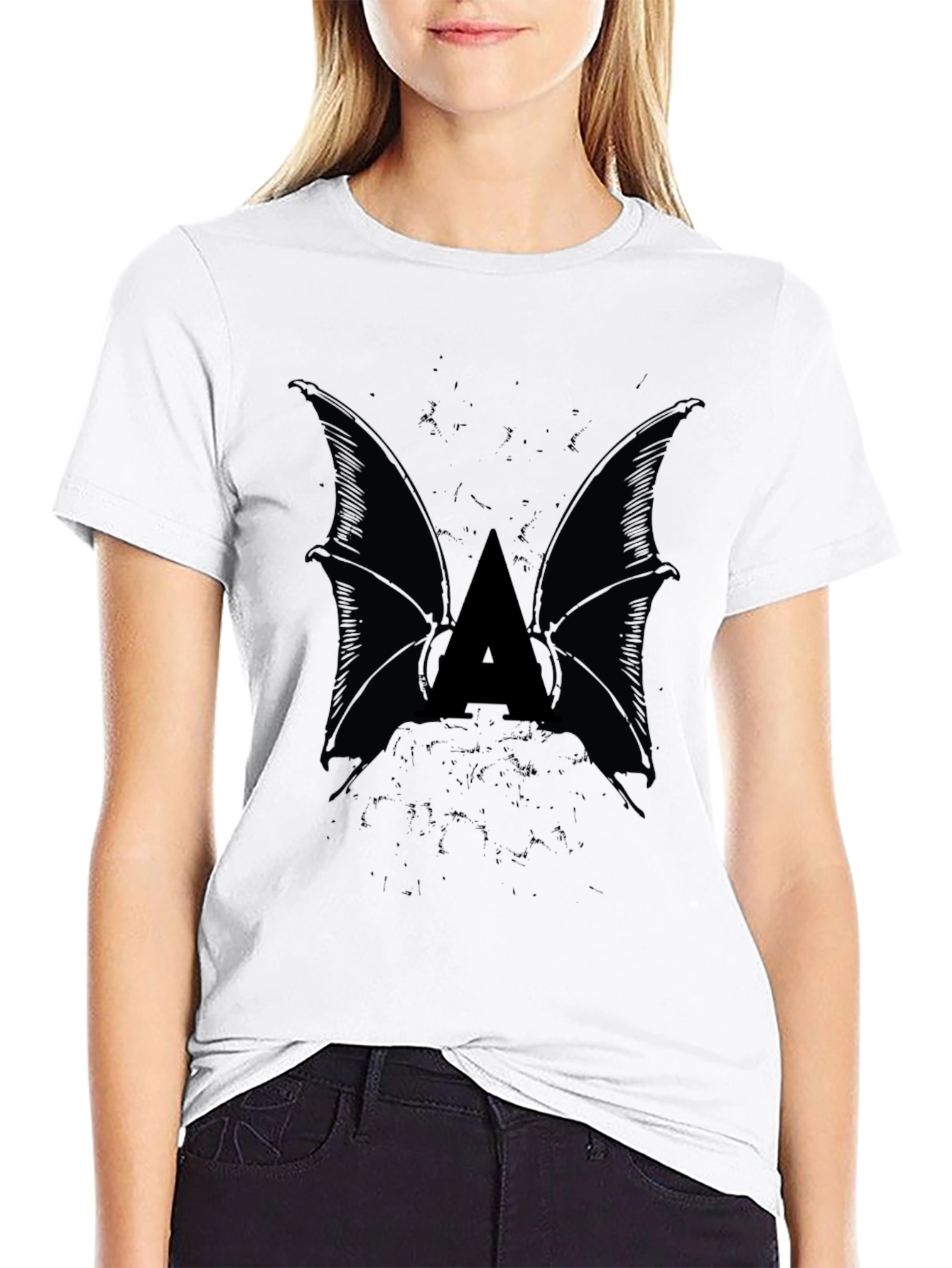 Bat Wing Initial Tee