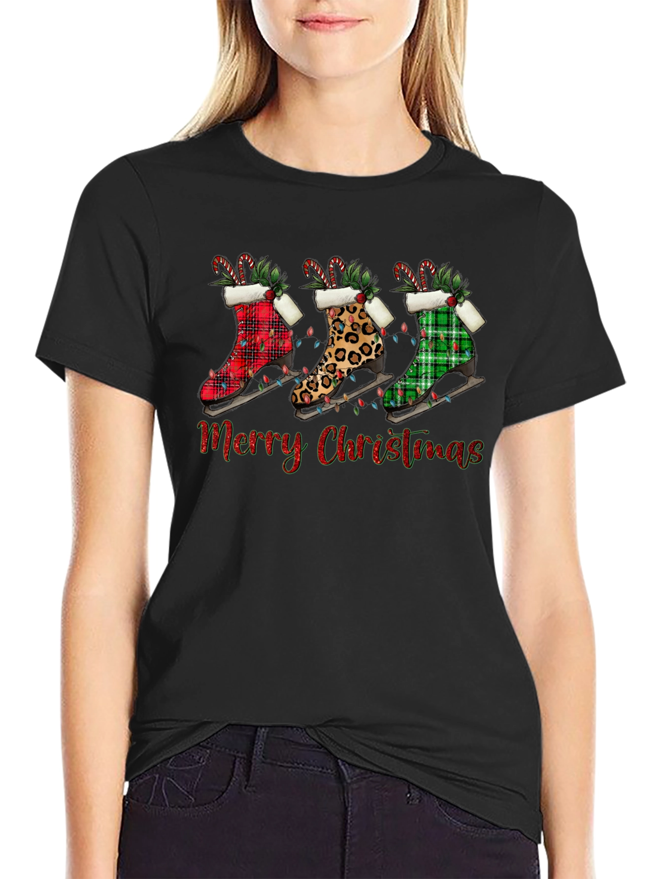 Merry Christmas Ice Skate T-Shirt