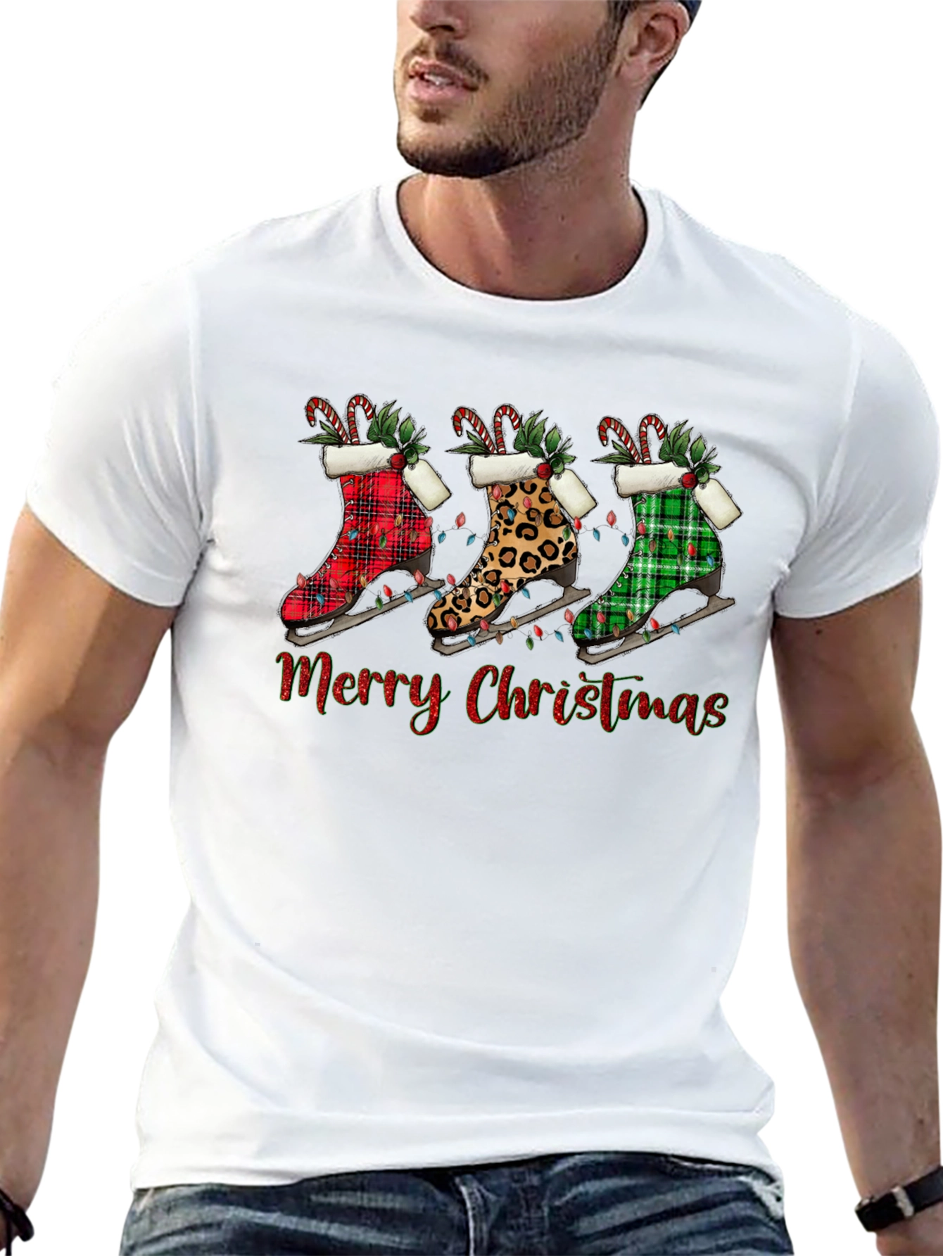 Merry Christmas Ice Skate T-Shirt