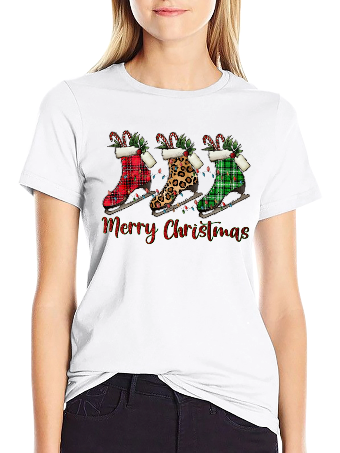 Merry Christmas Ice Skate T-Shirt
