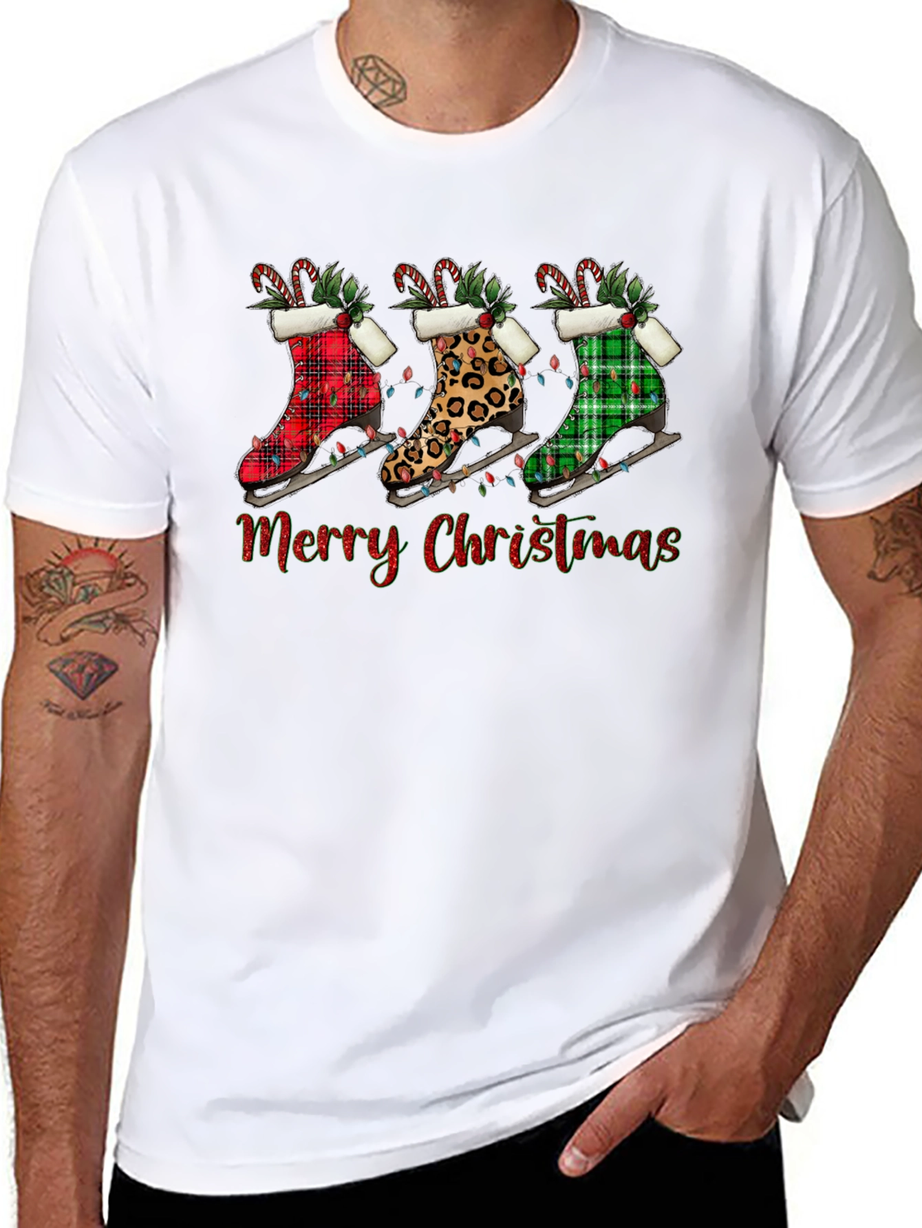 Merry Christmas Ice Skate T-Shirt