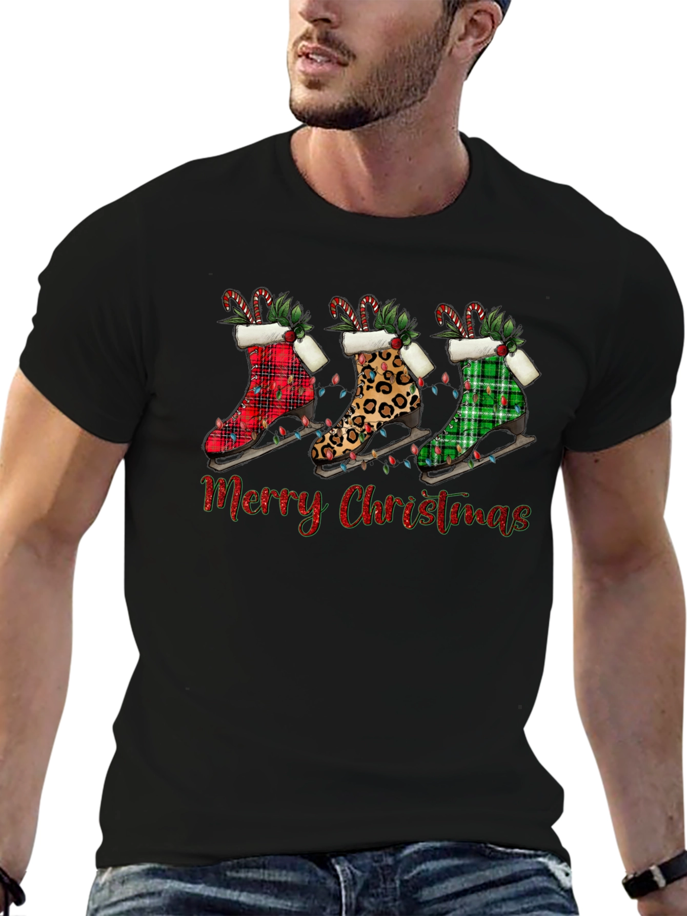 Merry Christmas Ice Skate T-Shirt