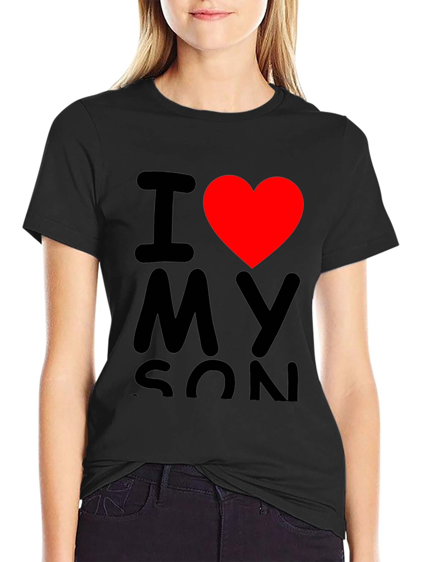 I Heart My Son Black T-Shirt
