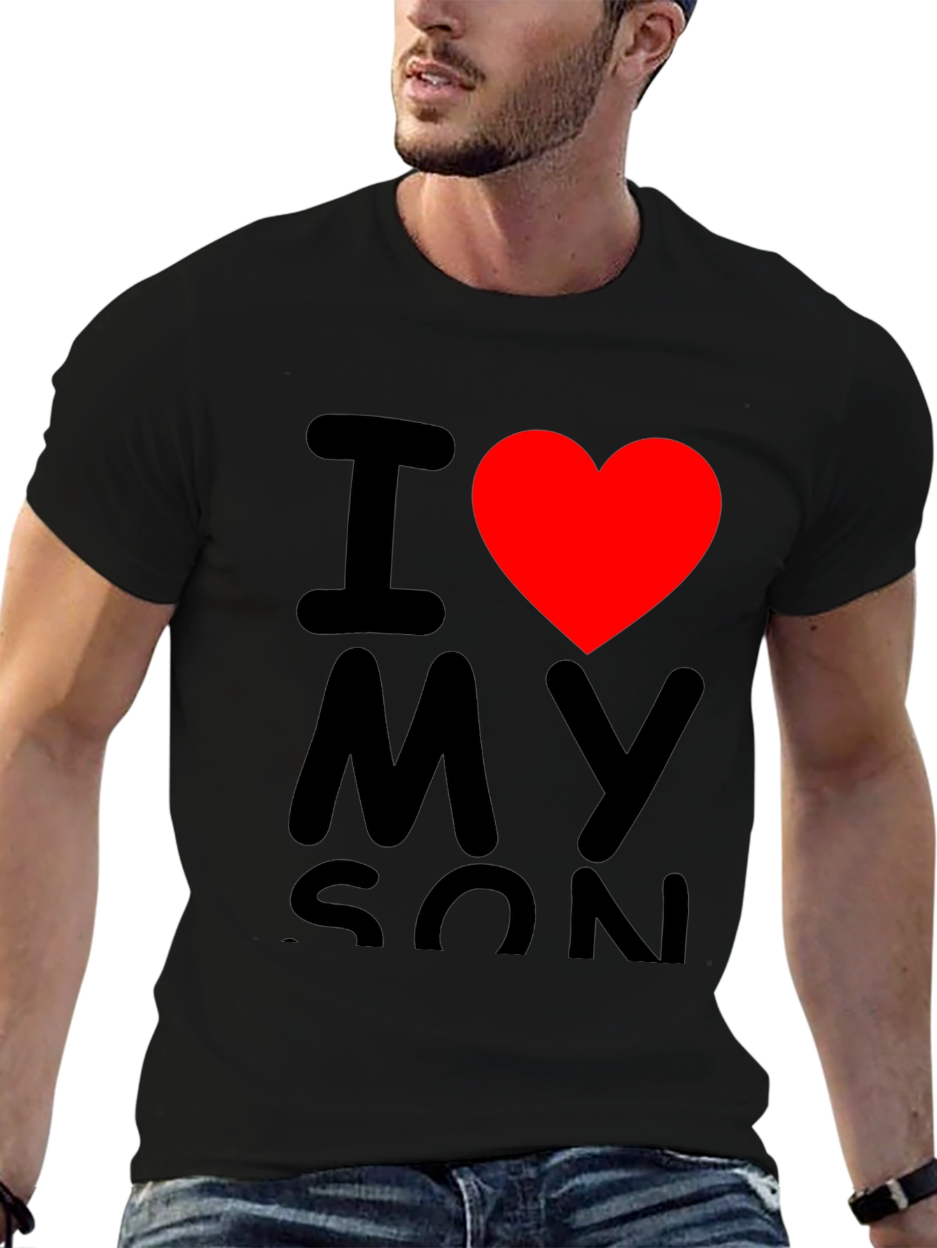 I Heart My Son Black T-Shirt