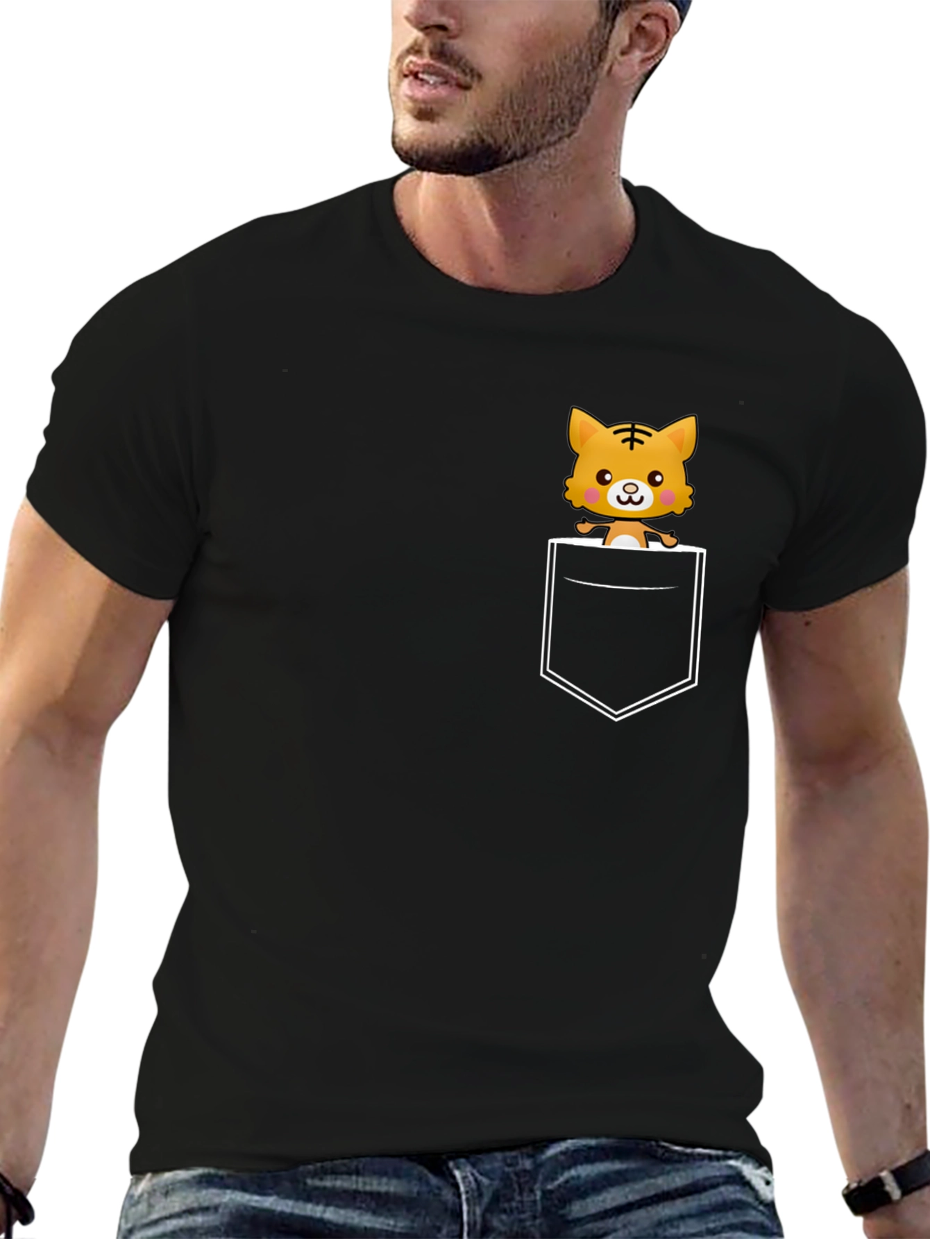 Cute Tiger Pocket T-Shirt