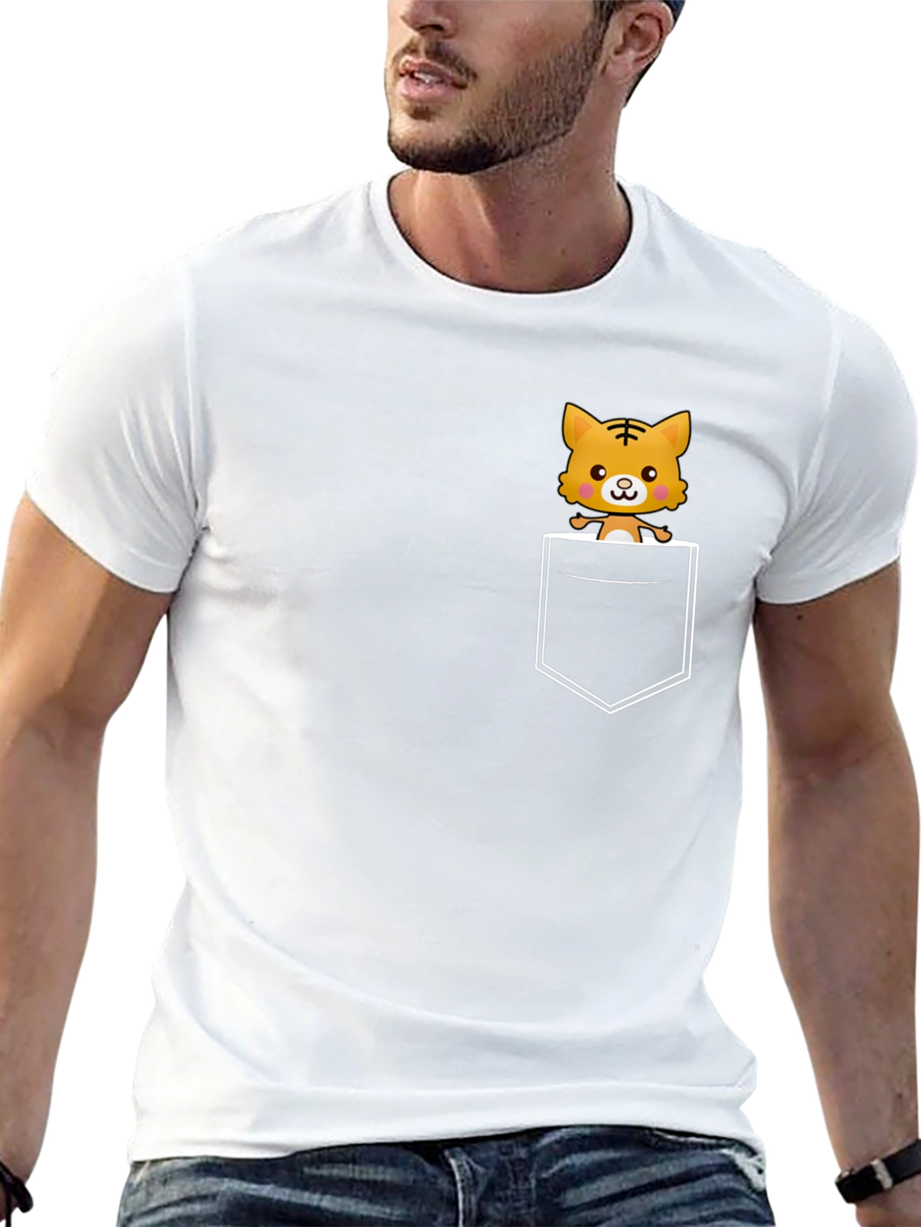 Cute Tiger Pocket T-Shirt