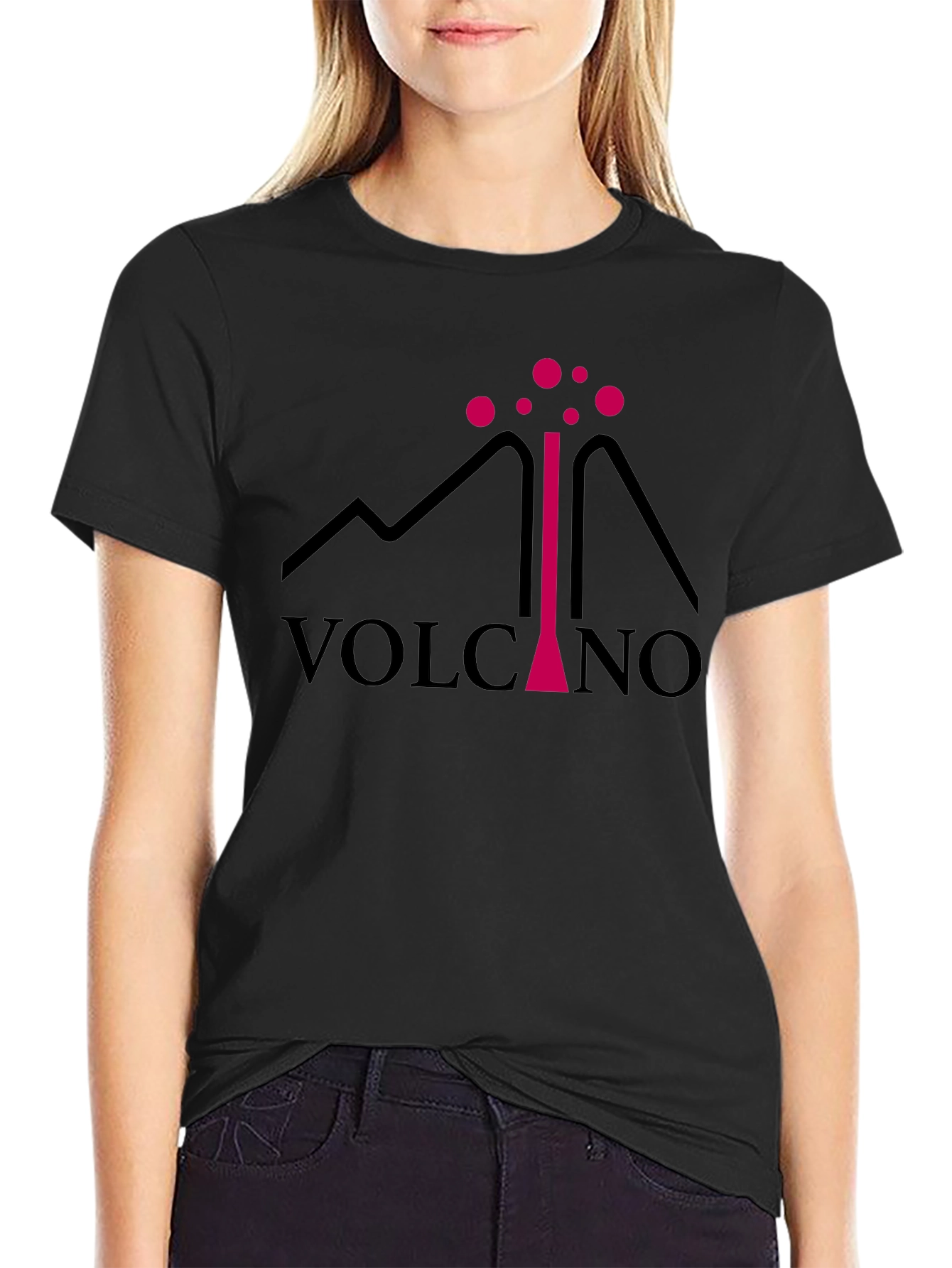 Volcano Graphic Tee - Black Cotton Comfort